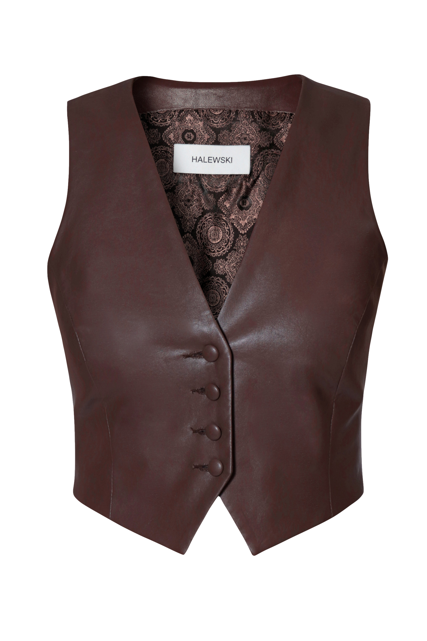 Shop Halewski Vest Sylvia Chocolate Brown