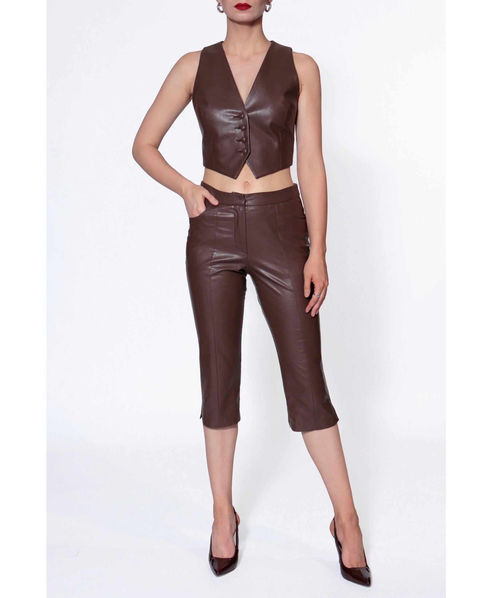 Vest Sylvia Chocolate Brown made by HALEWSKI