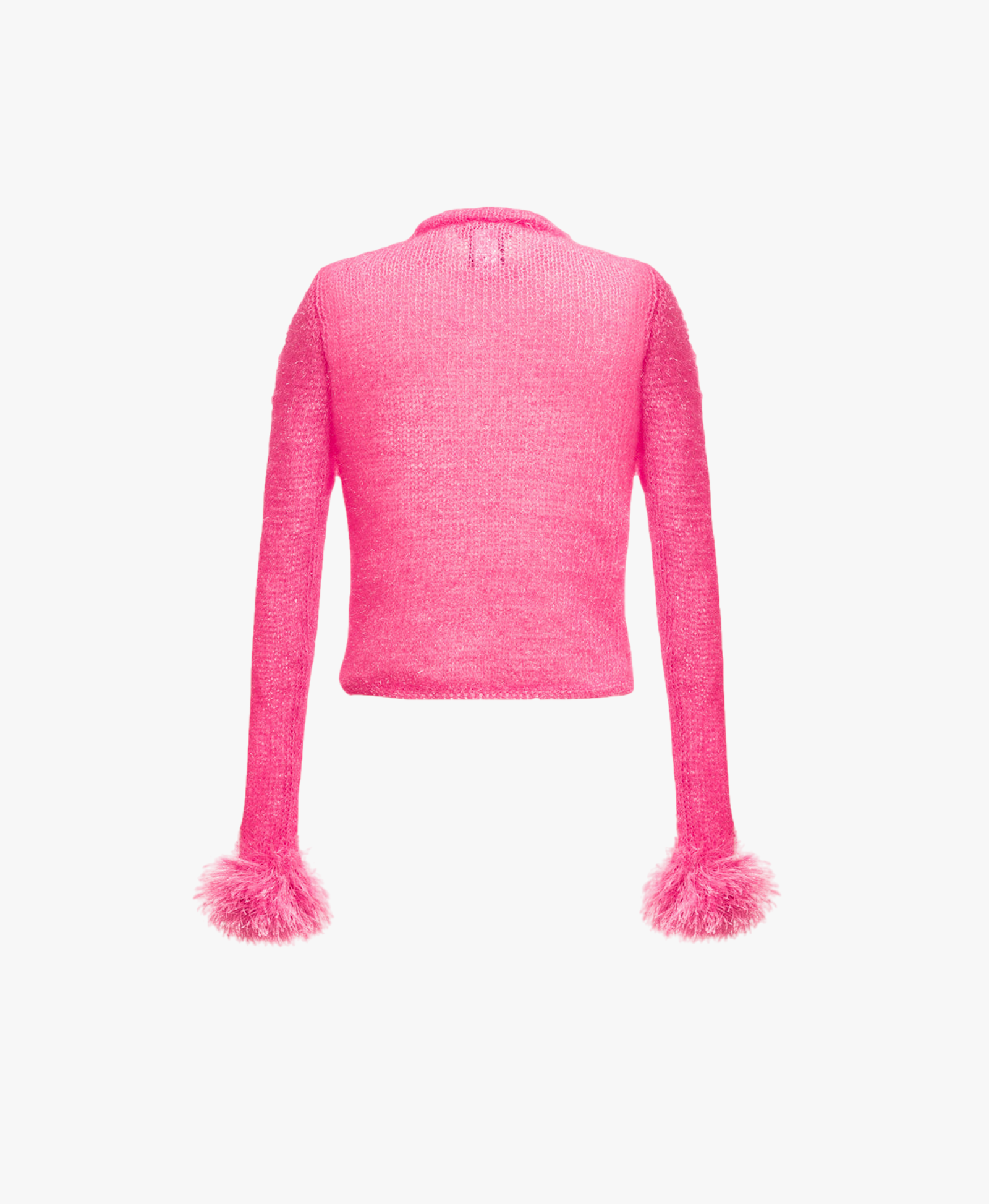 Pink Handmade Knit Sweater With Handmade Knit Details in Pink made by ANDREEVA