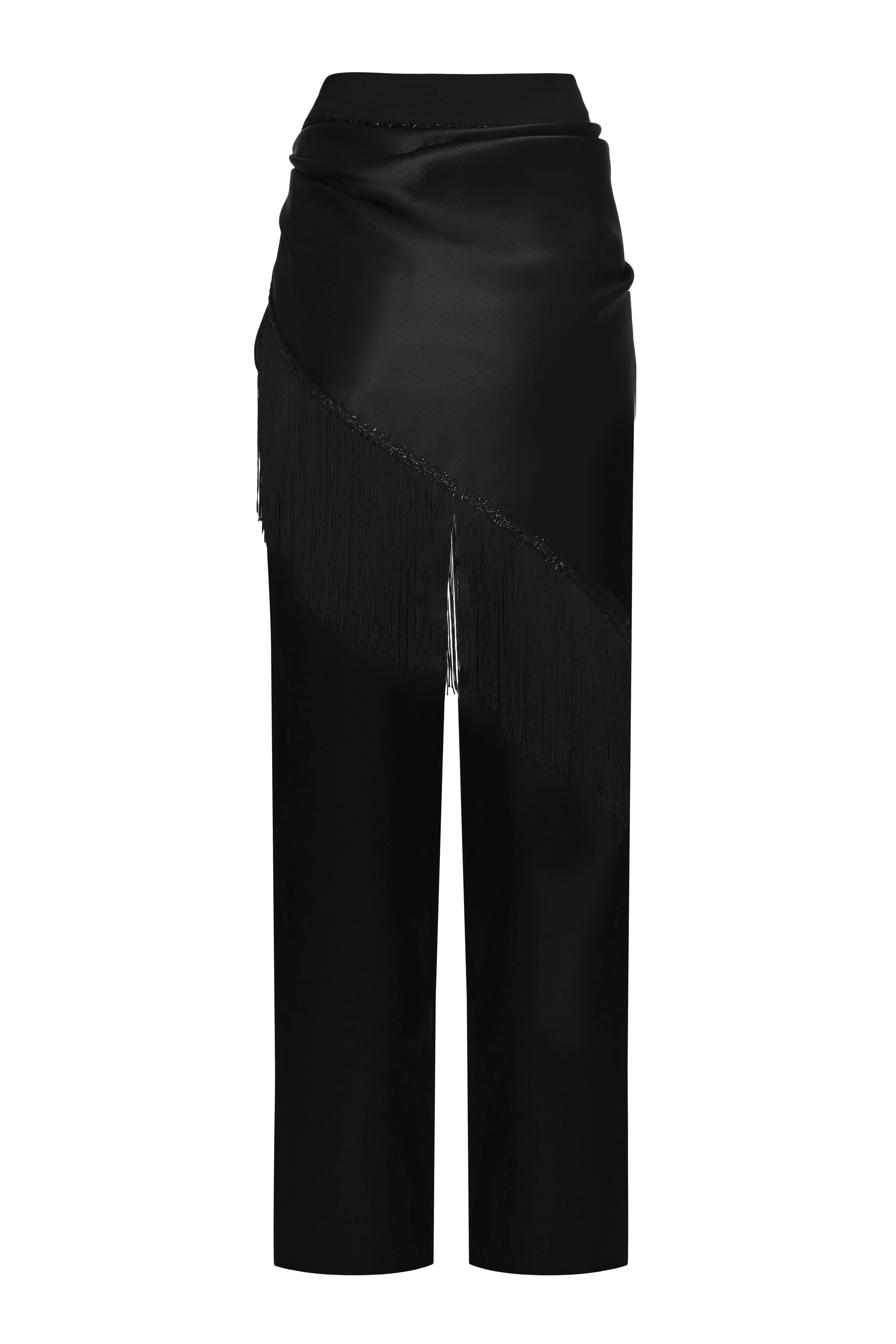 Shop Maria Kokhia Classic Lightweight Pants With Scarf In Black