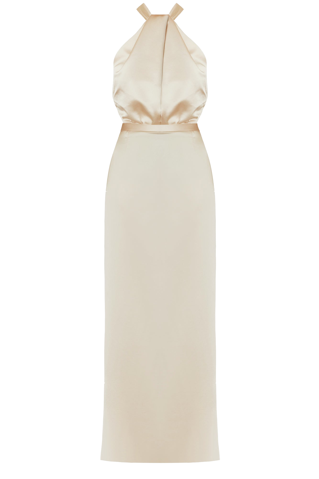 Shop Undress Elona Champagne Satin Evening Maxi Dress