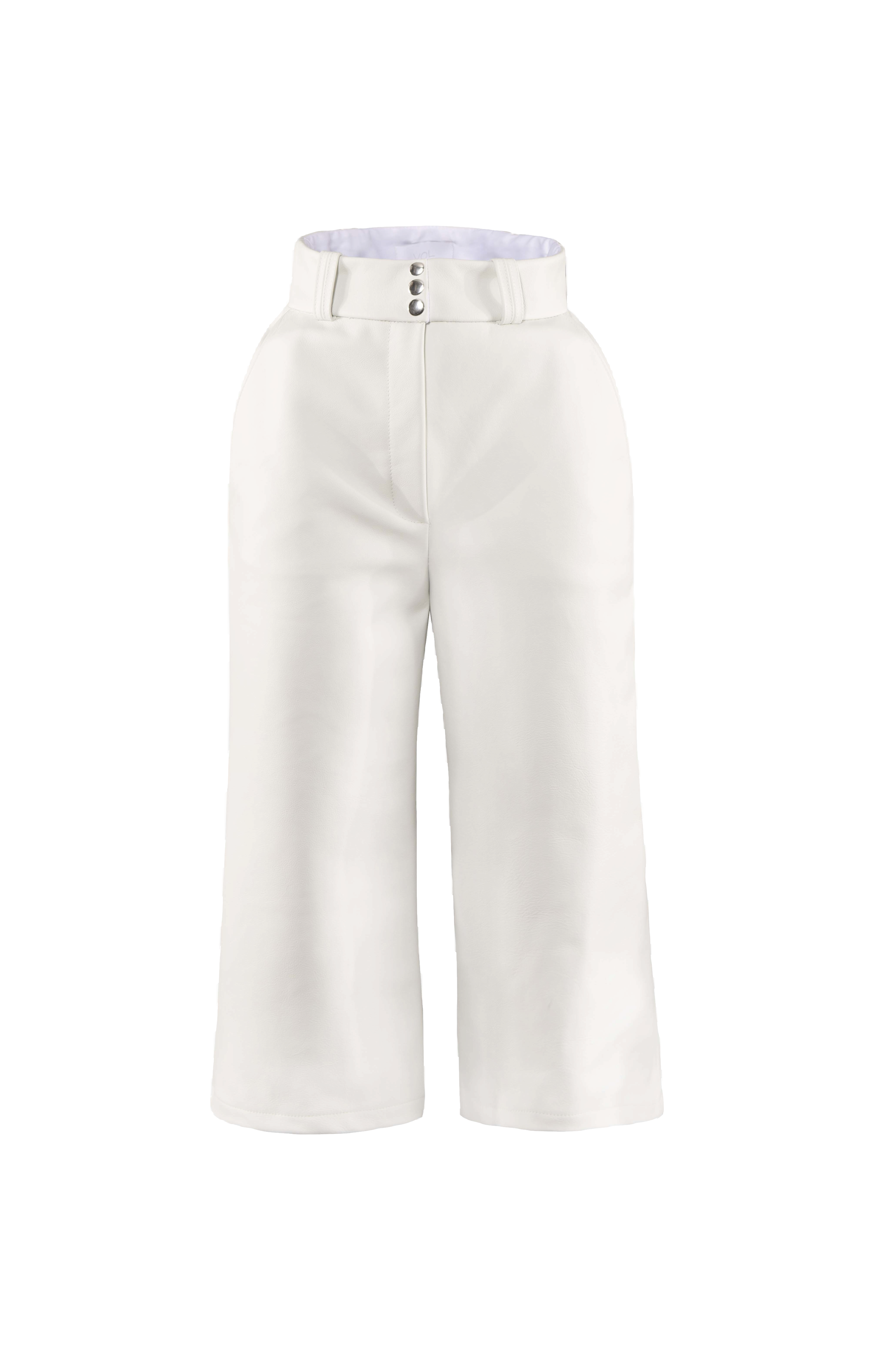 Vol Ice Leather Trousers In White