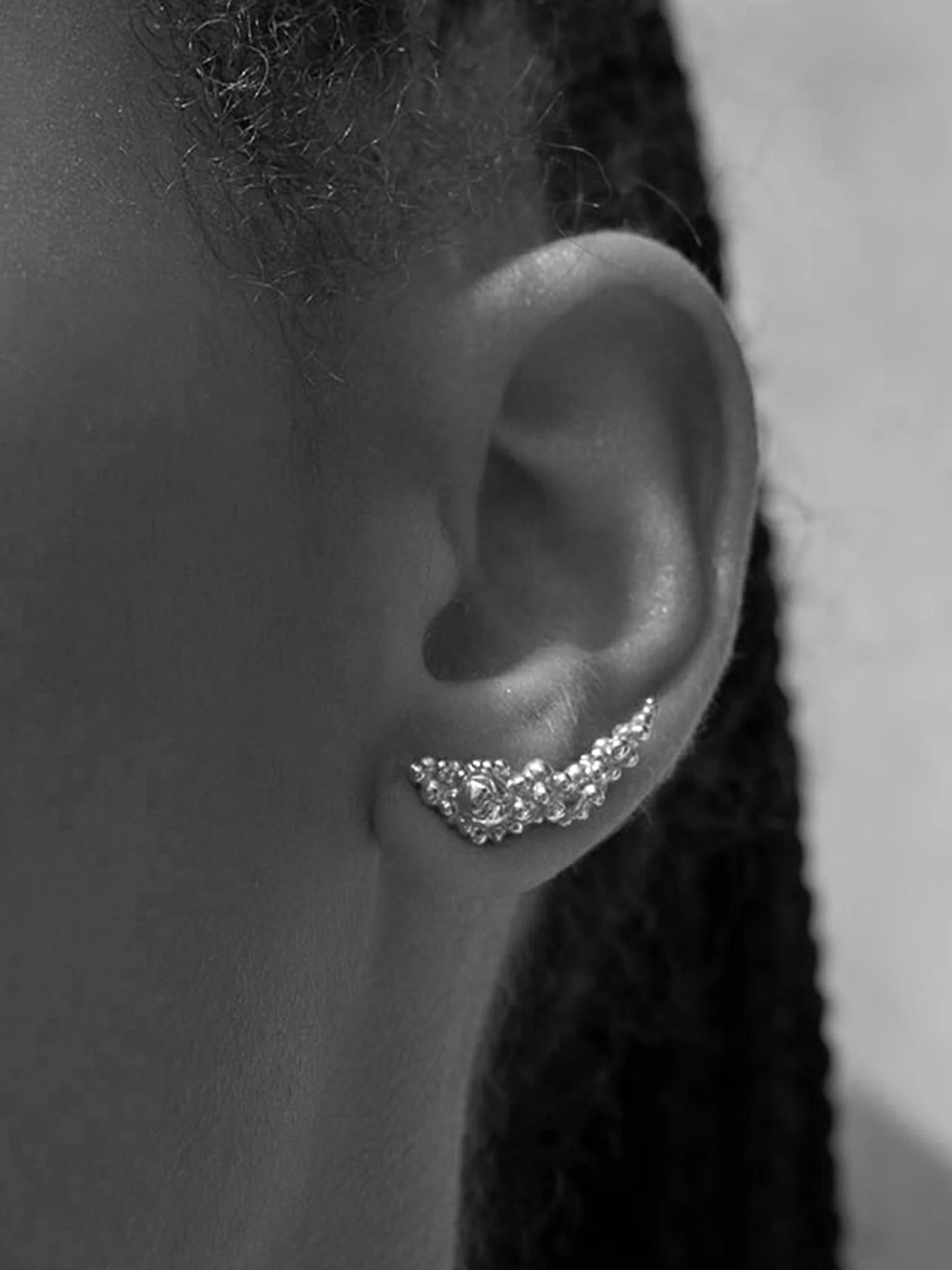 Shop Eva Remenyi Céleste Deux Asymmetrical Stud Earrings Silver