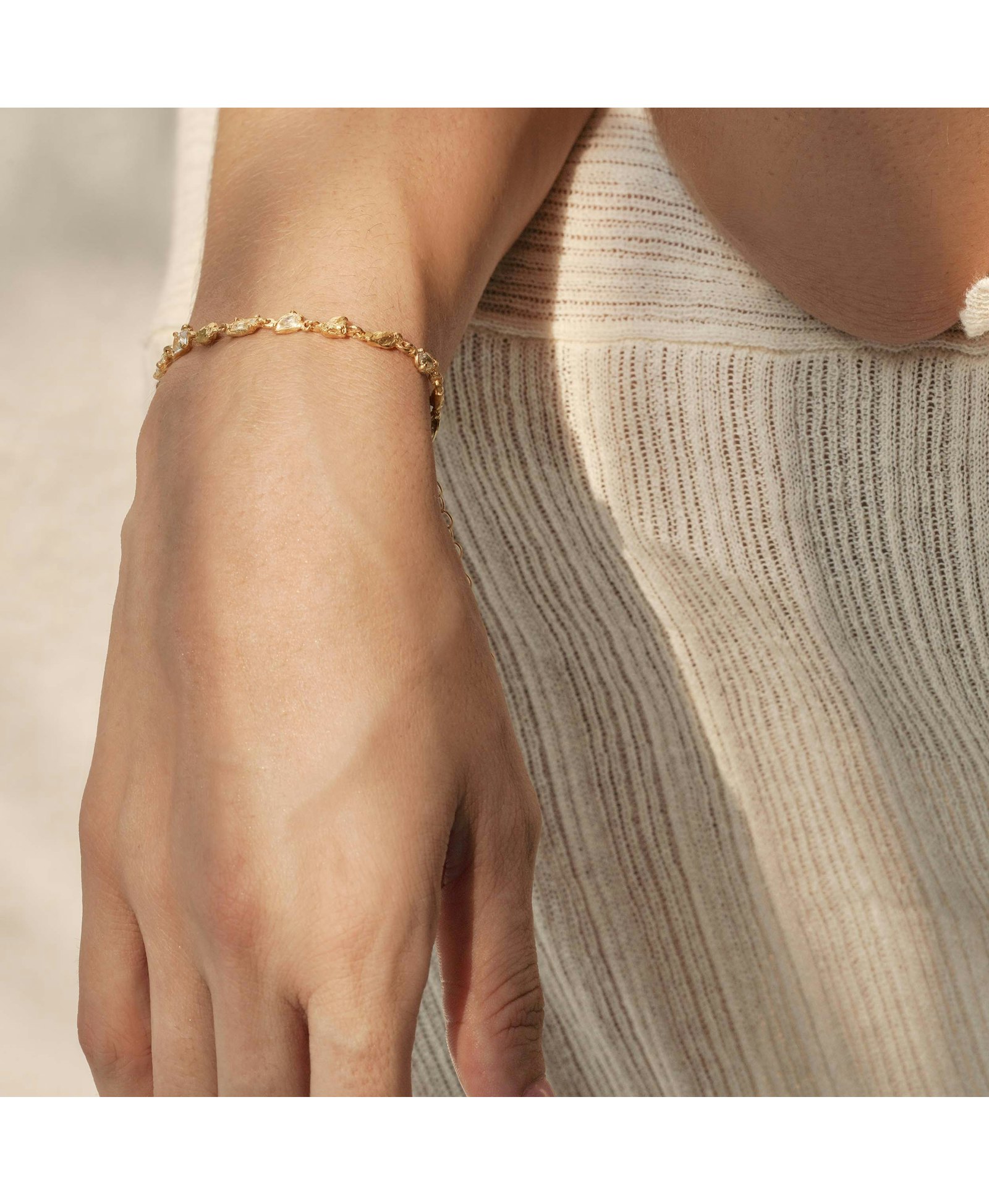 Ara White Sapphire Bracelet made by Loveness Lee