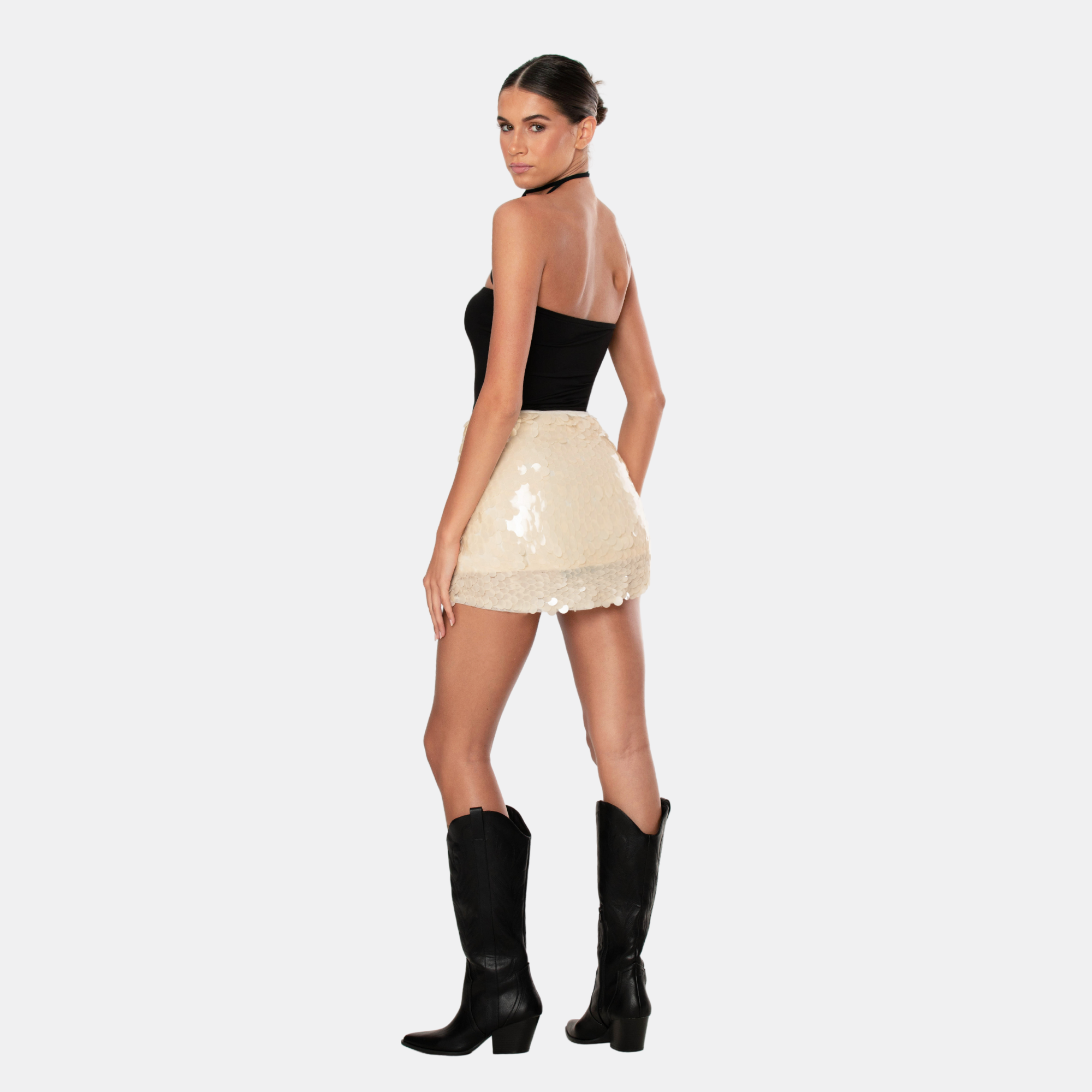 Shop Ow Collection Pluto Sequin Mini Skirt