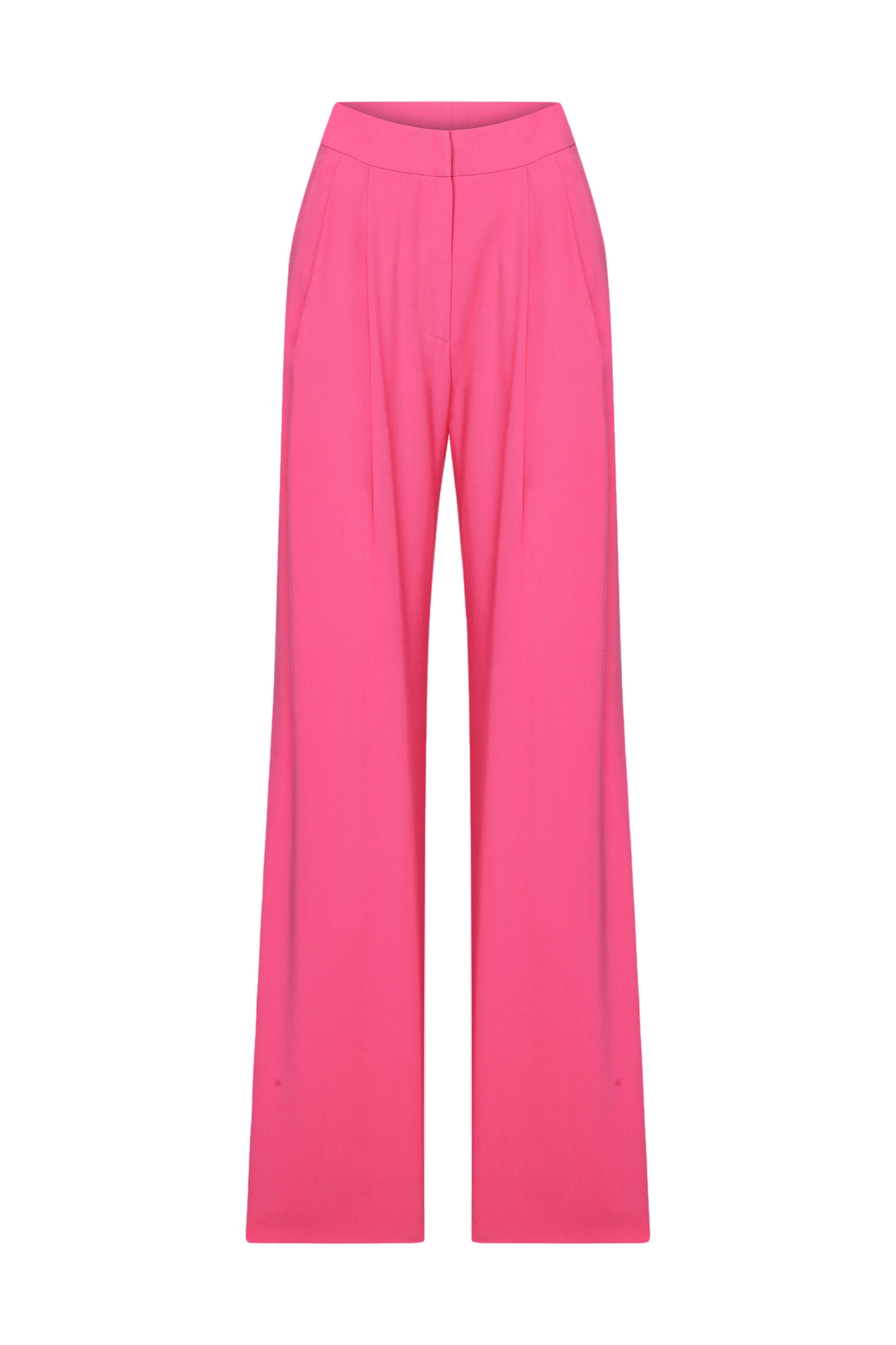 Nazli Ceren Tina Wide-leg Trousers In Bubble Gum Pink
