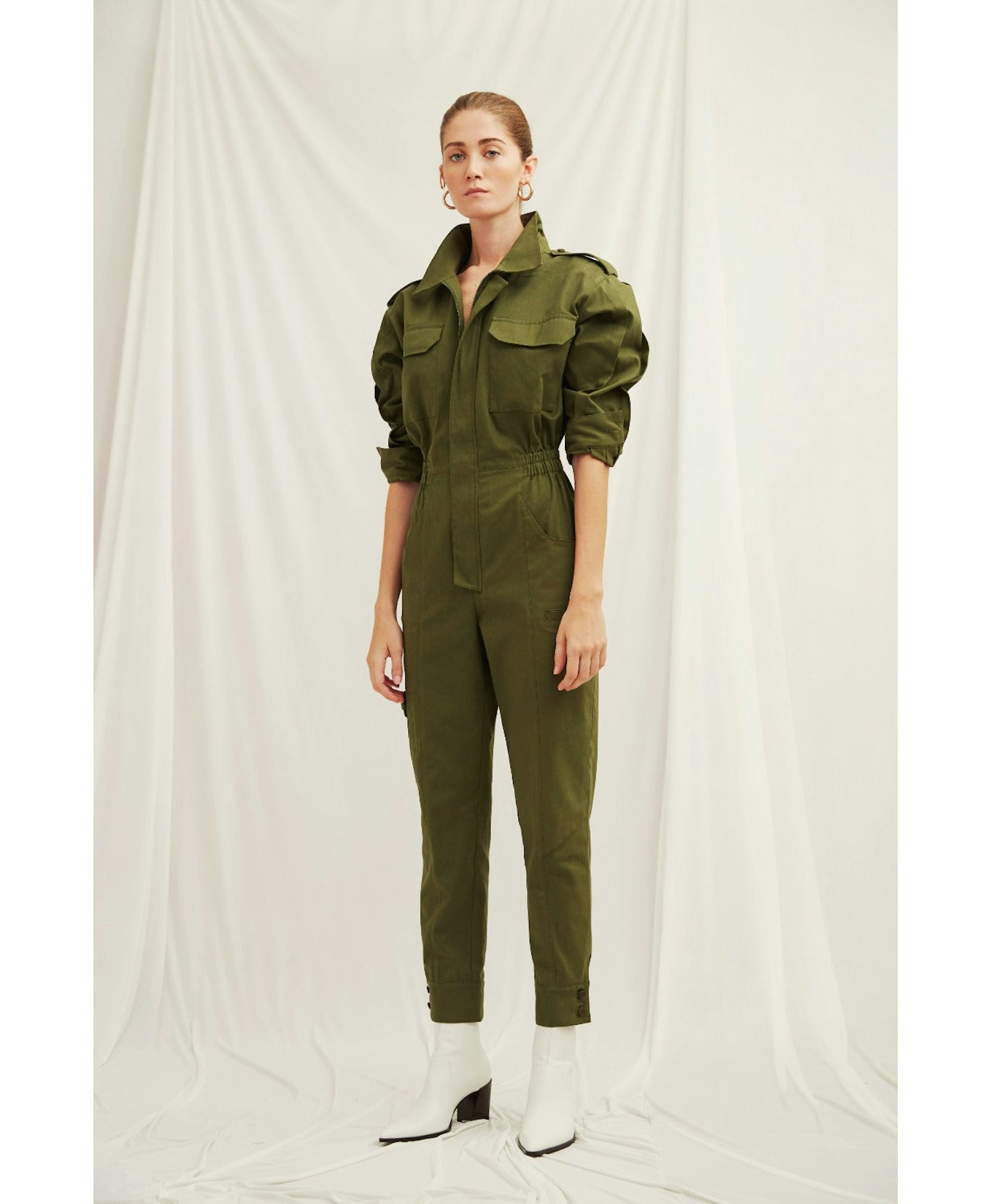 Dorothy Cotton Jumpsuit in Green in Green made by Nazli Ceren