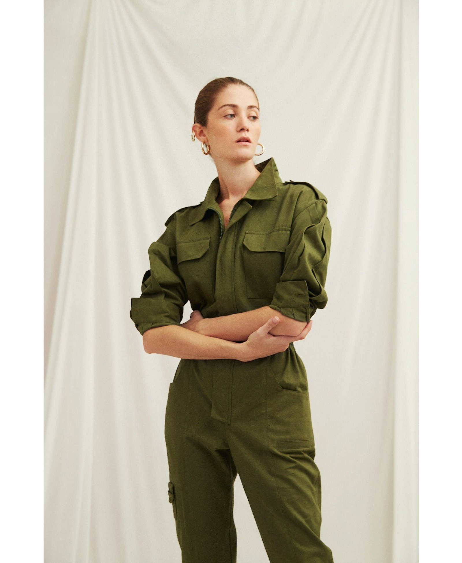 Dorothy Cotton Jumpsuit in Green in Green made by Nazli Ceren