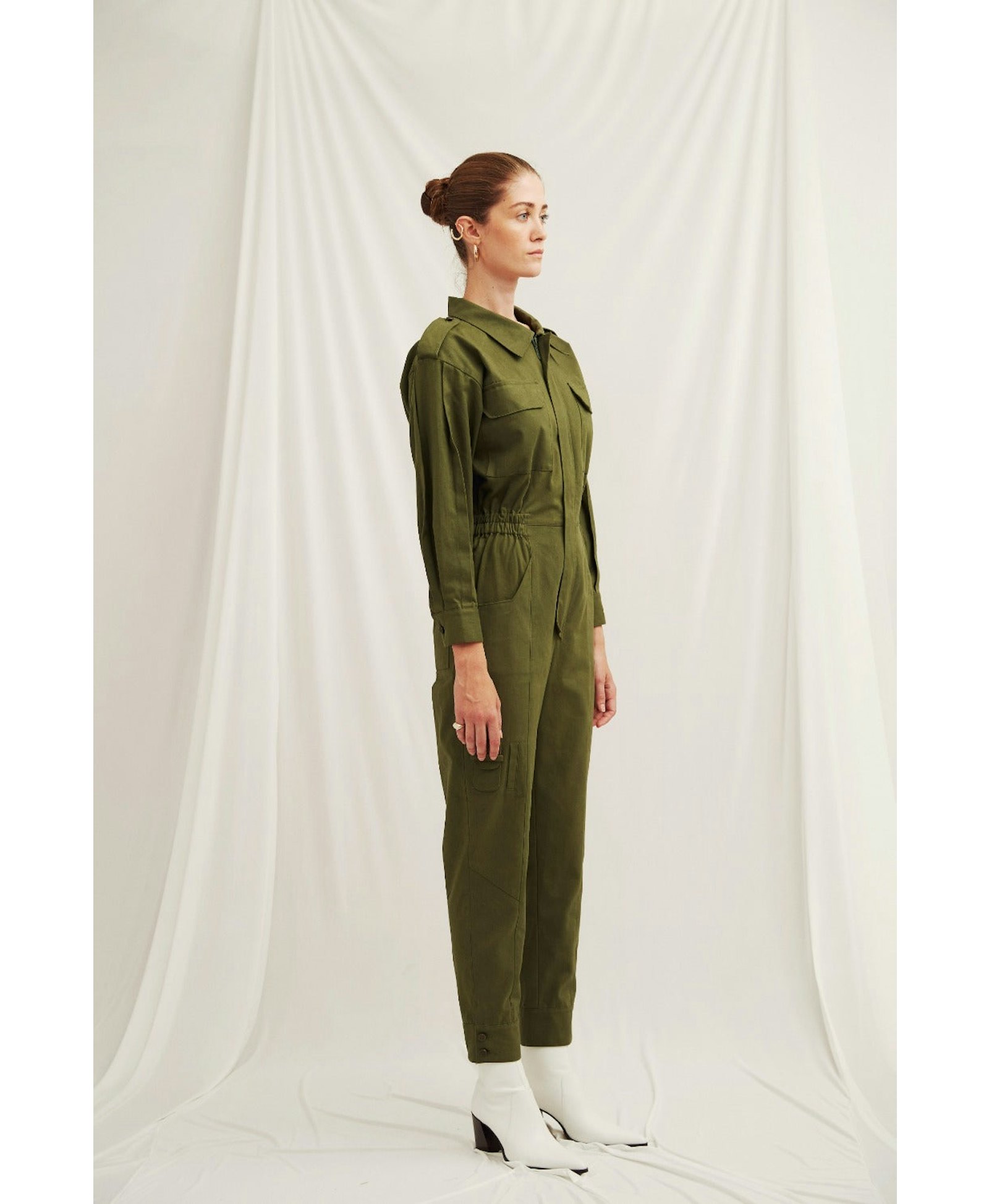 Dorothy Cotton Jumpsuit in Green in Green made by Nazli Ceren