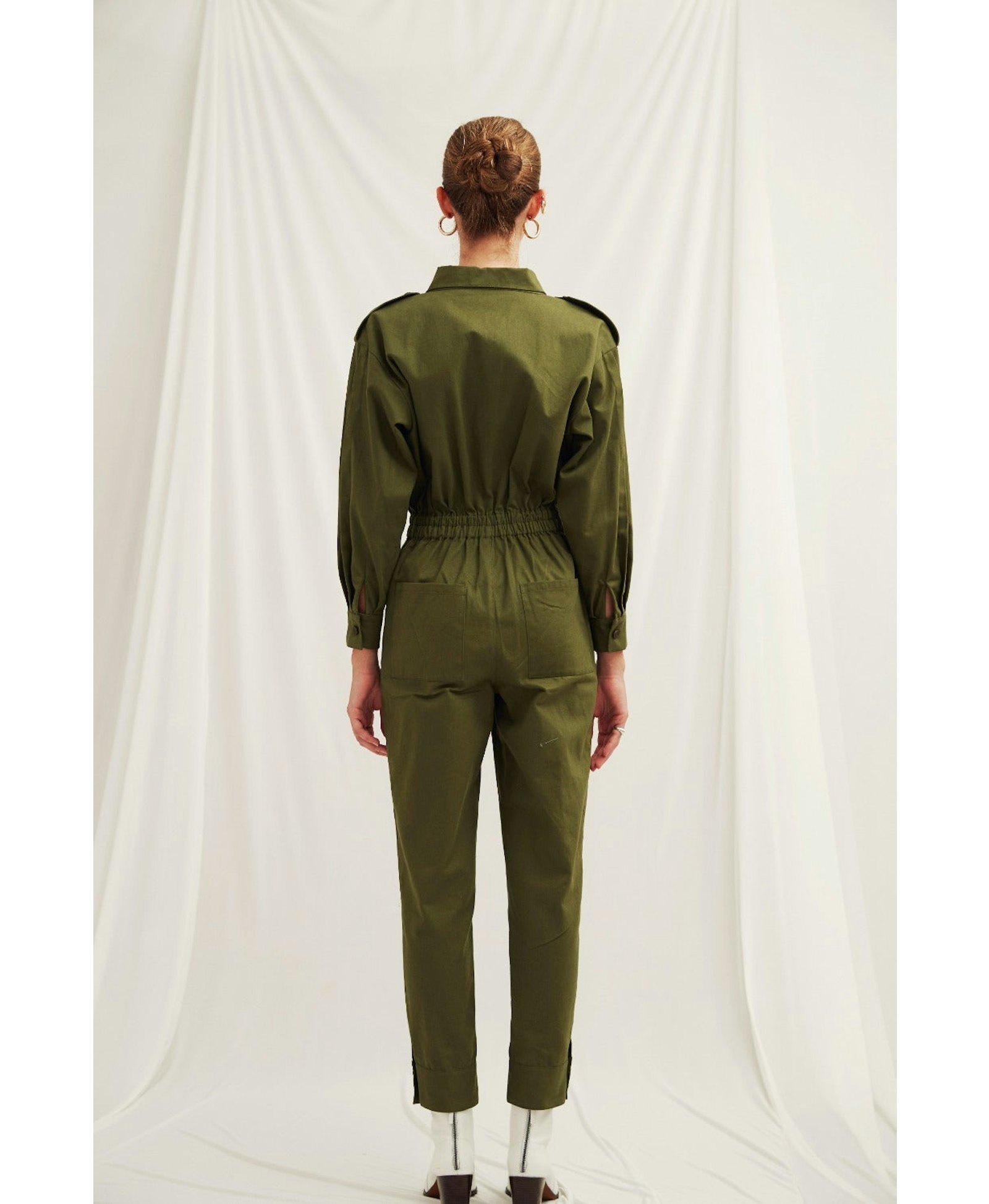 Dorothy Cotton Jumpsuit in Green in Green made by Nazli Ceren
