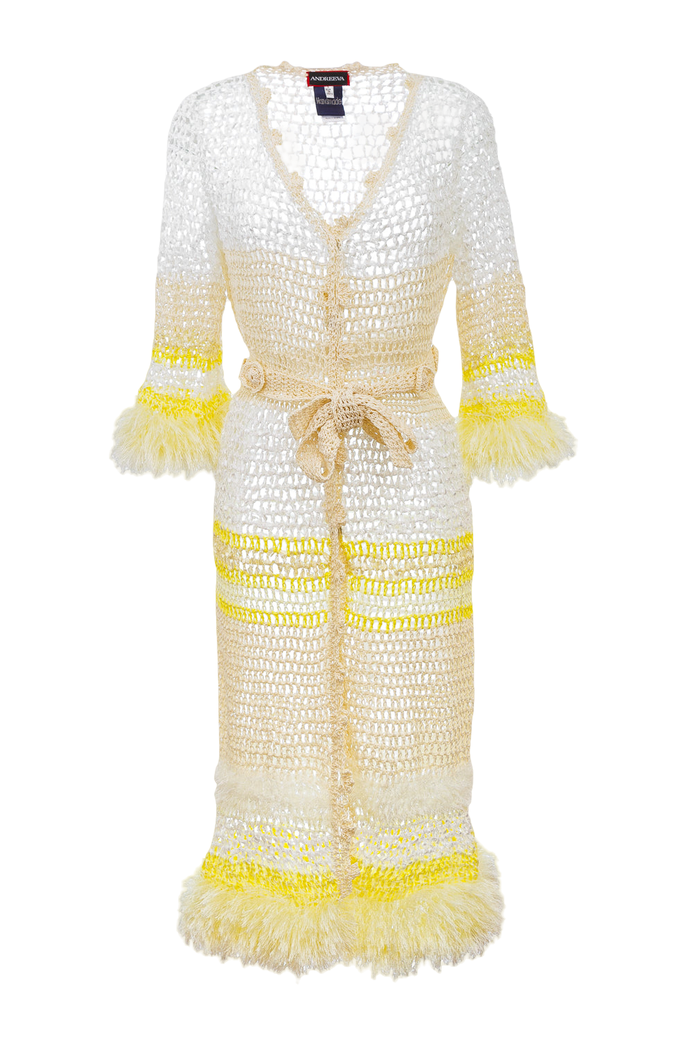 Shop Andreeva White Malva Handmade Knit Cardigan