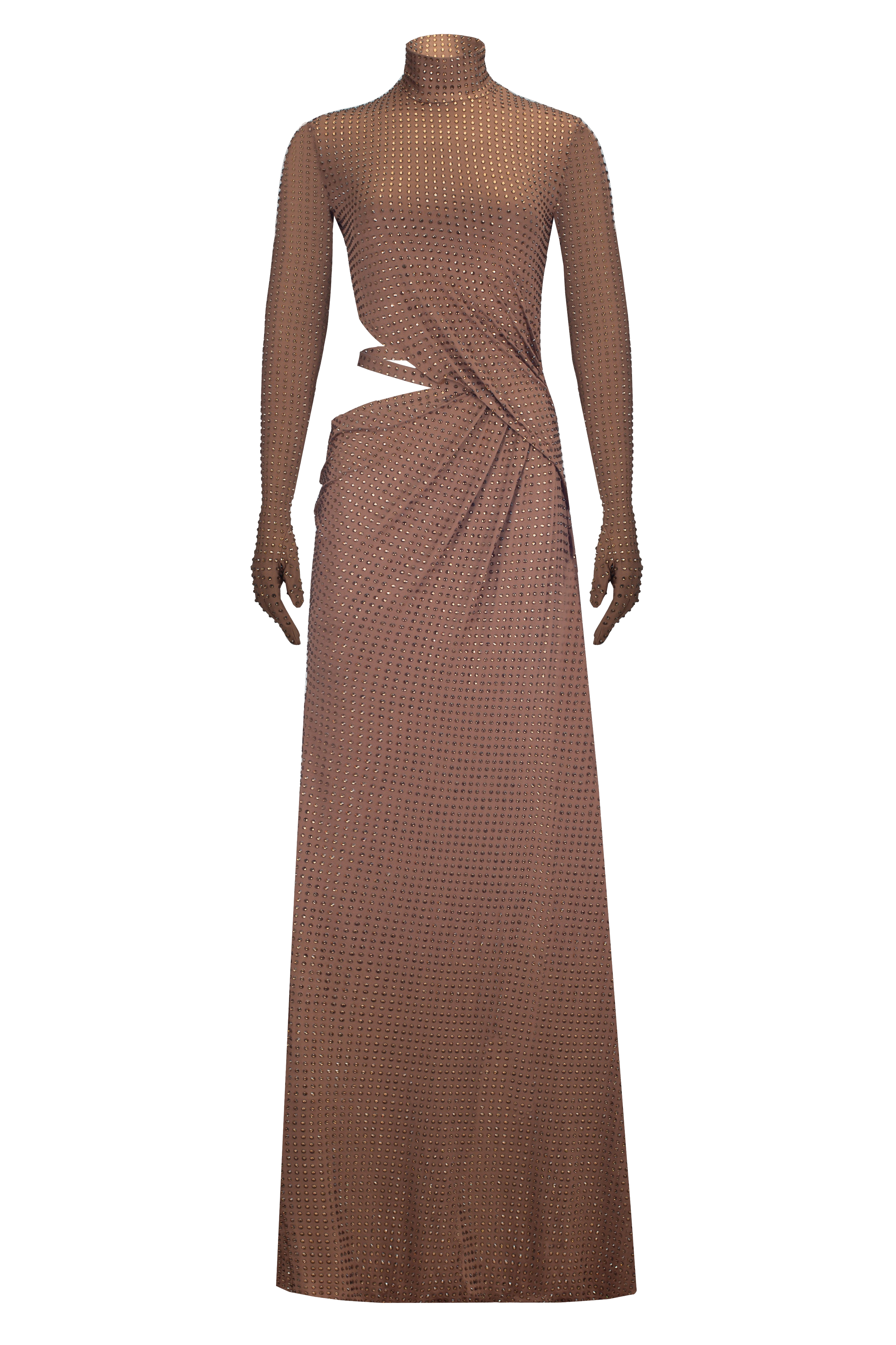 Shop Santa Brands Maxi Dress With Open Side In Brown