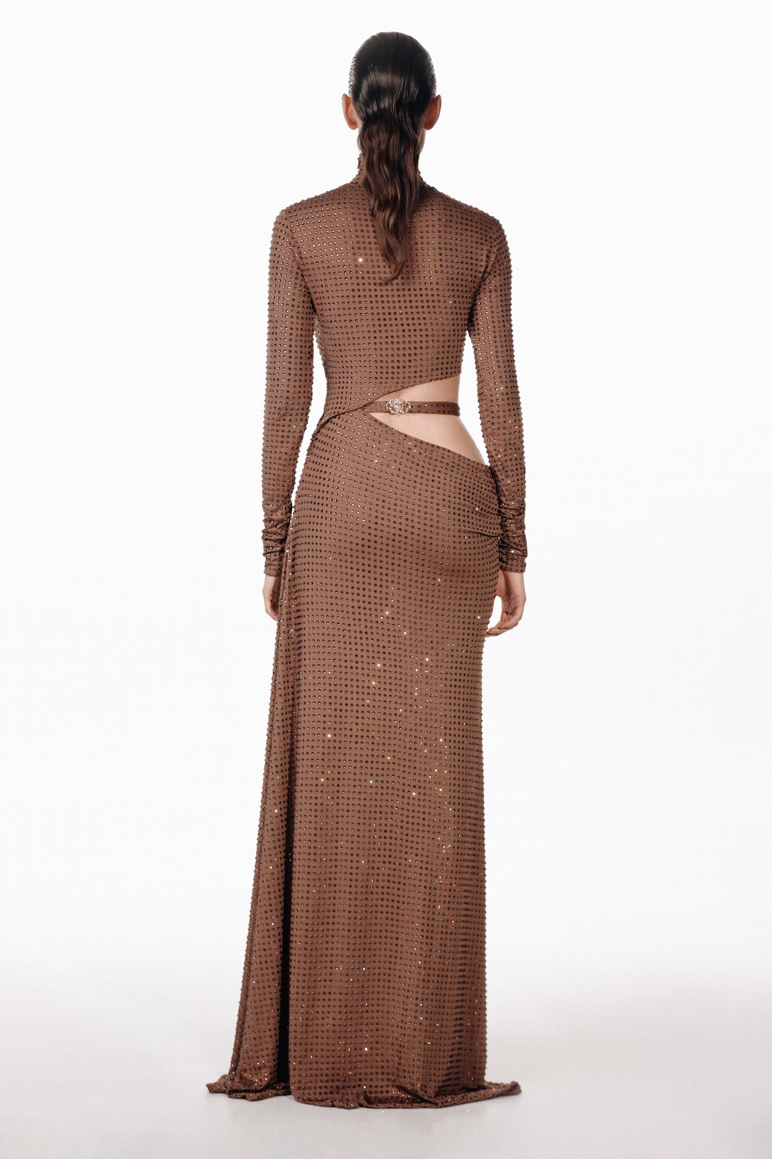 Shop Santa Brands Maxi Dress With Open Side In Brown