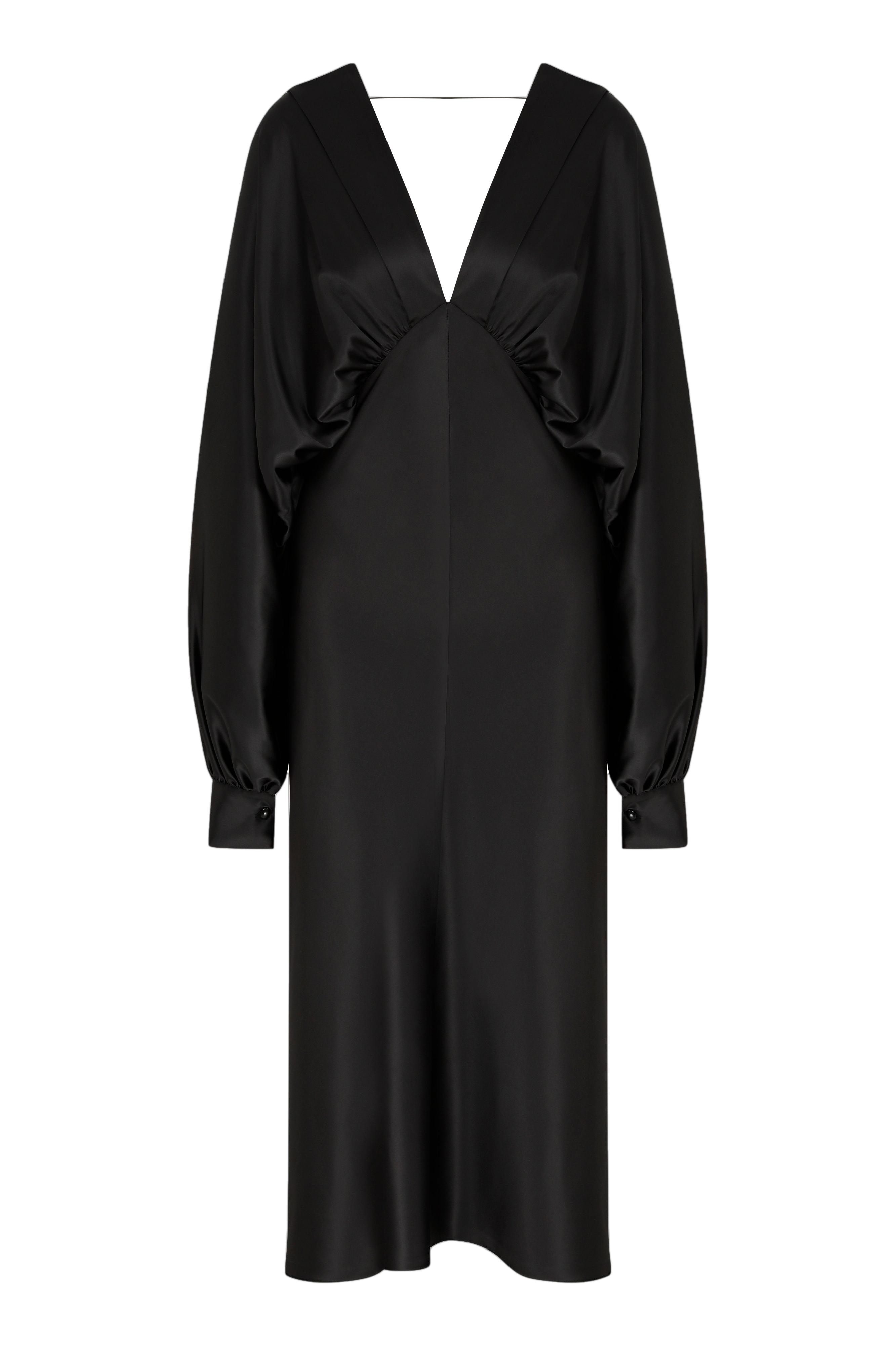 Nazli Ceren Mila Satin Dress In Black