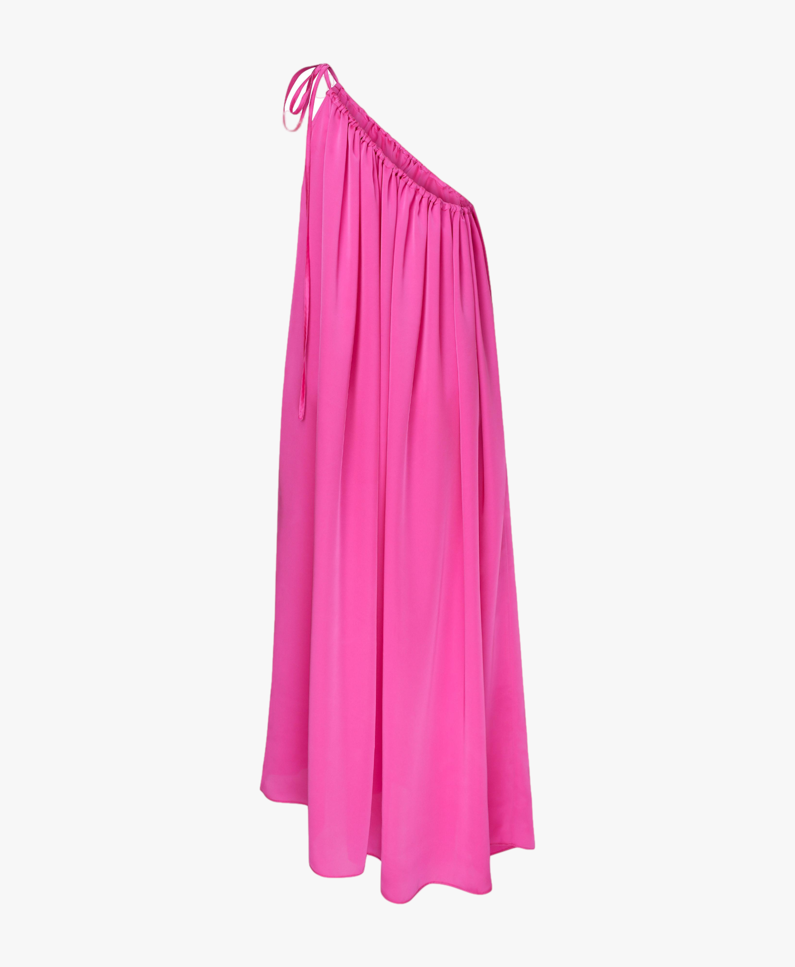 Chrissy One Shoulder Satin Maxi Dress in Pink made by Nazli Ceren