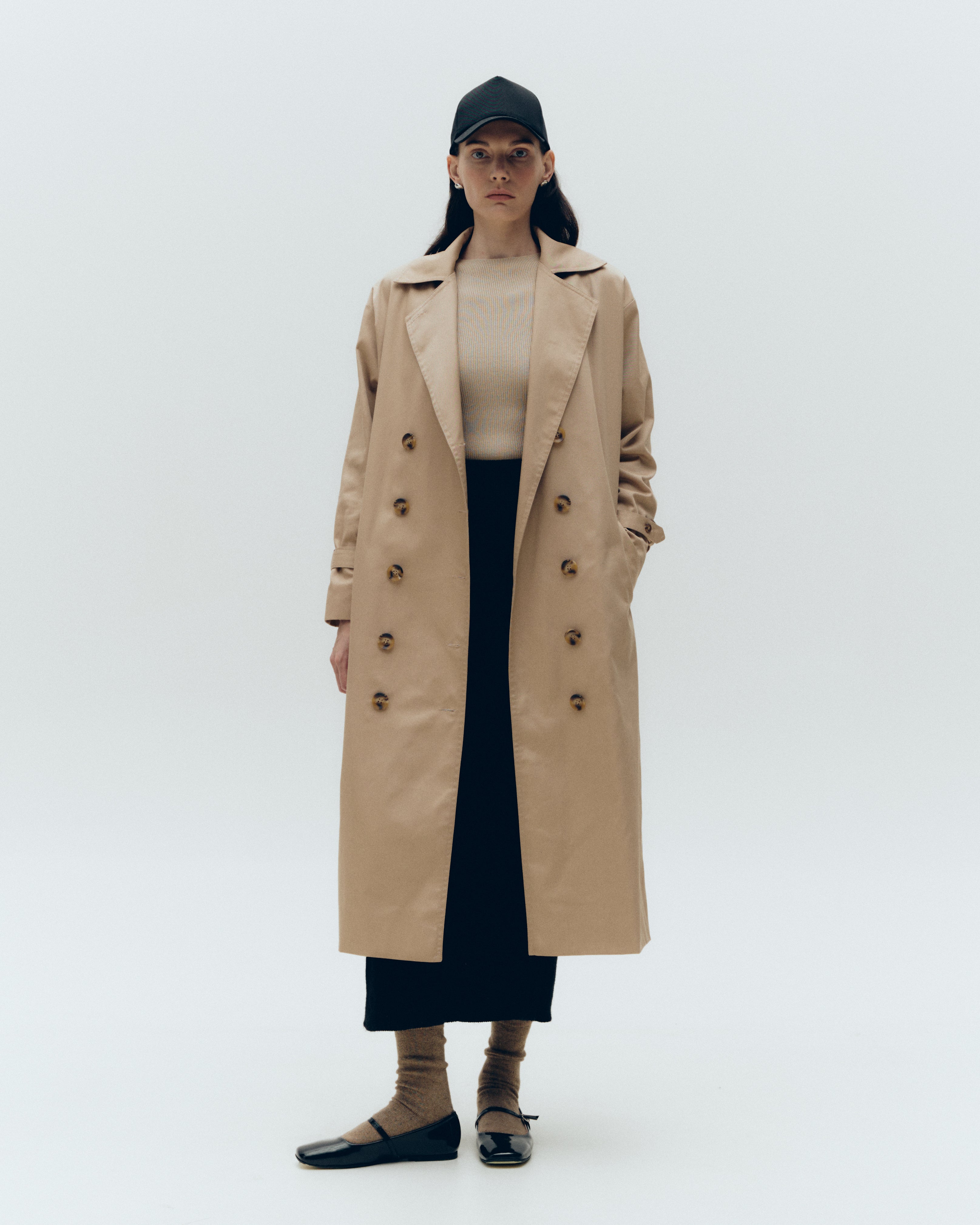 Shop Knitel Charlie Trench Coat In Sage Green