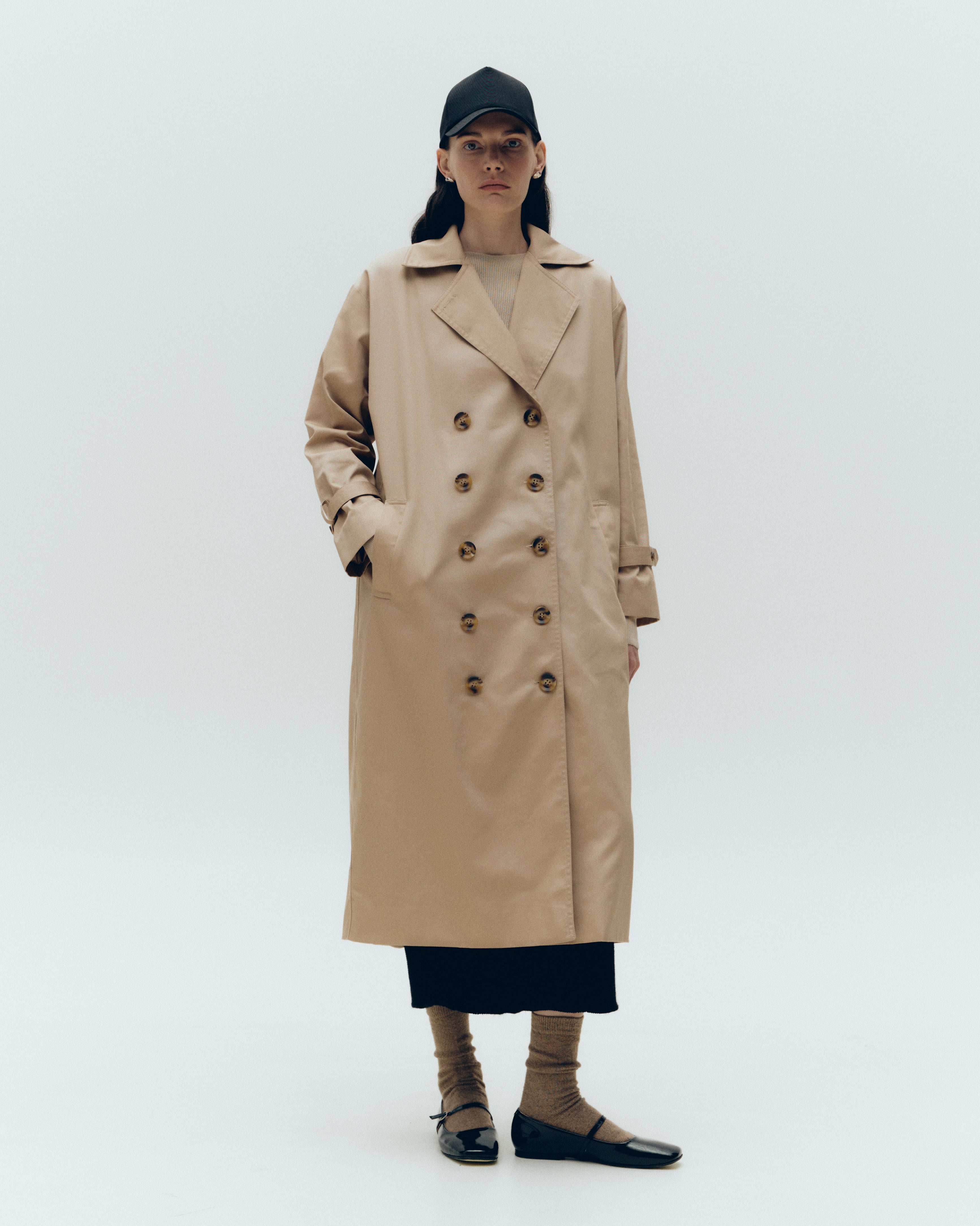 Shop Knitel Charlie Trench Coat In Sage Green