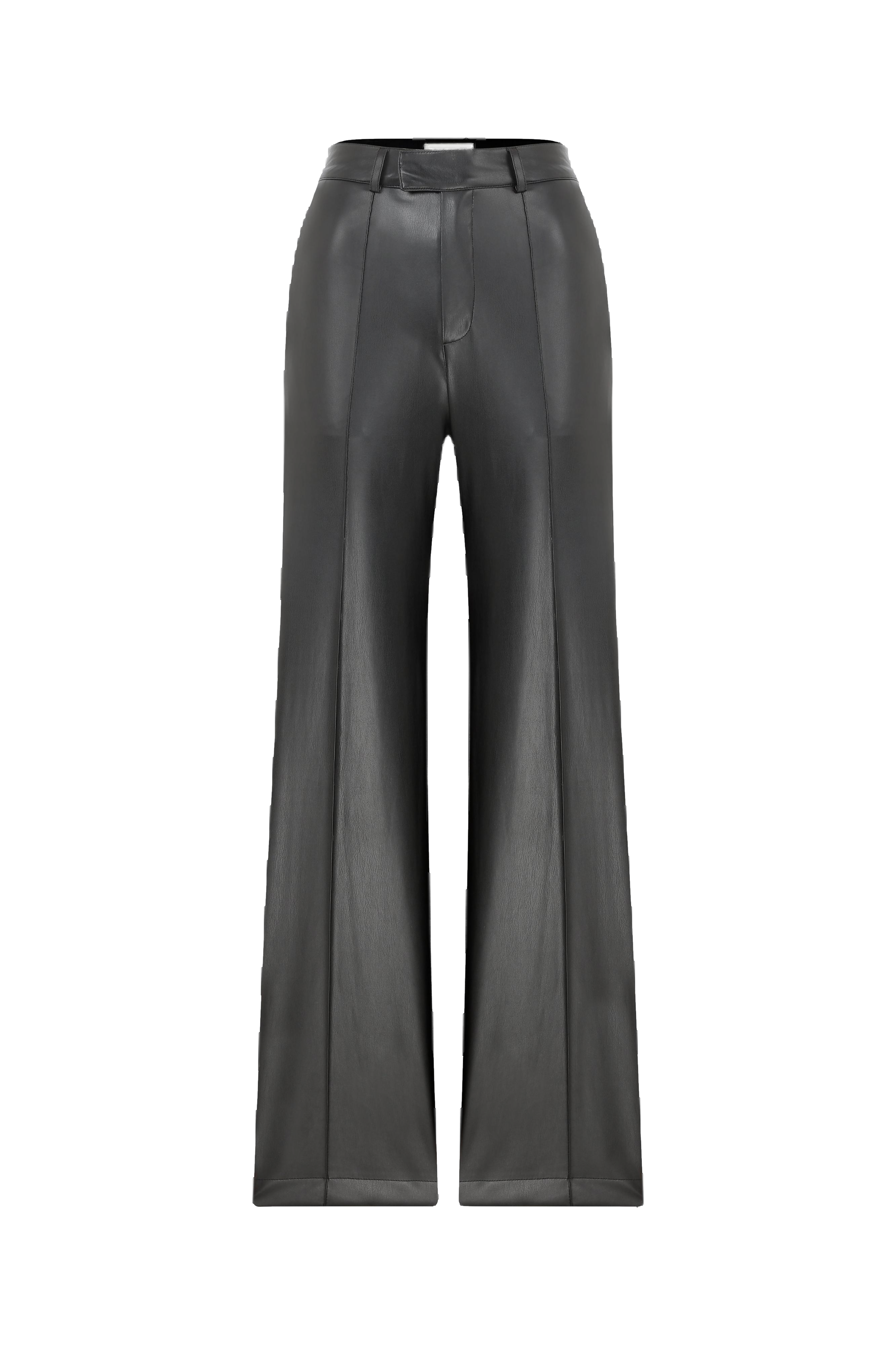 Nazli Ceren Millie Straight Cut Vegan Leather Trousers In Black