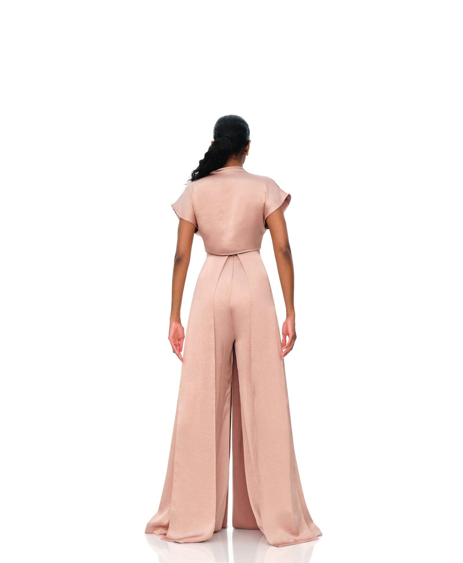HAMI HIGH WAIST PANTS - PEARL PINK in Pink made by Andrea Iyamah