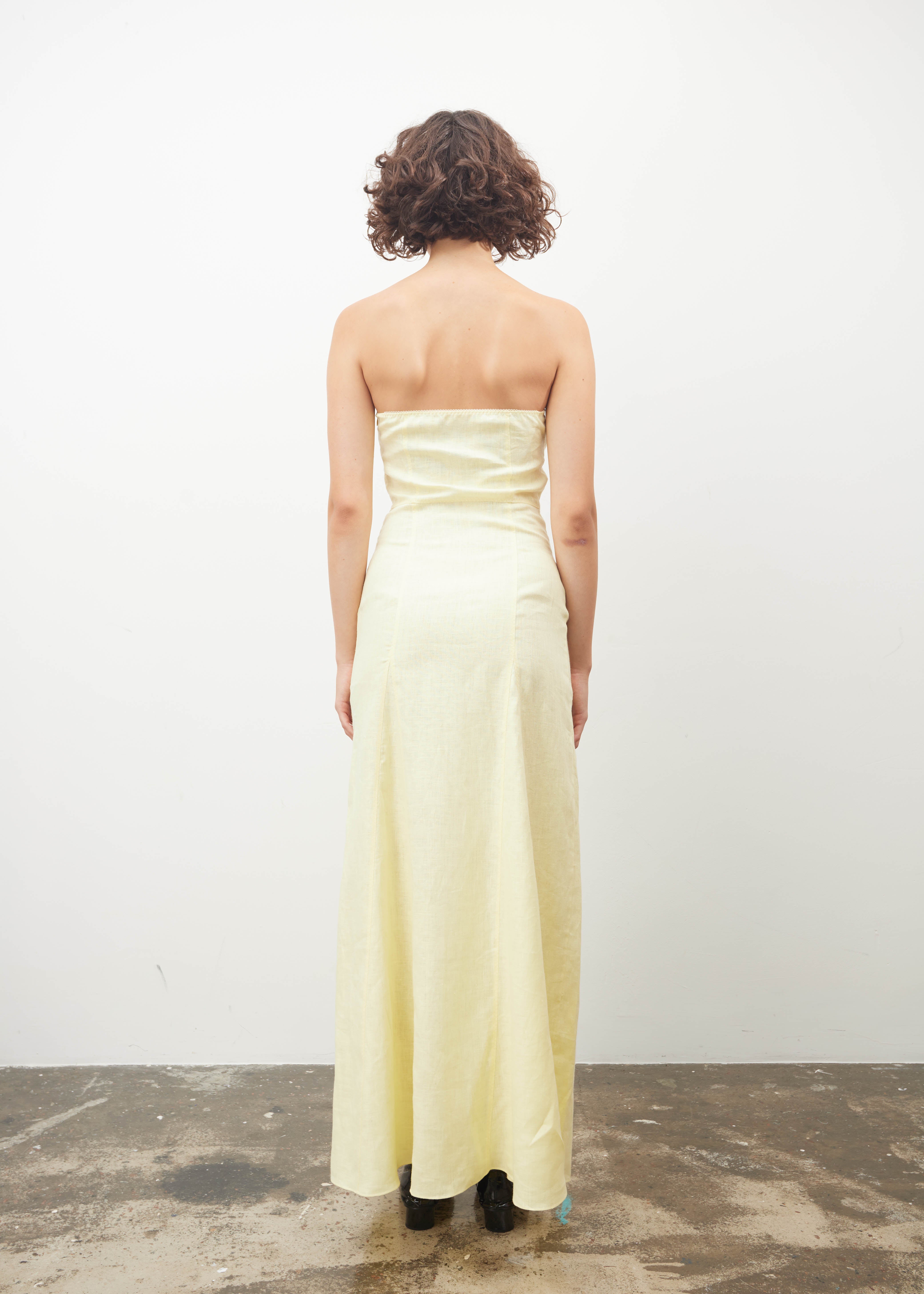 Shop Tamar Keburia Maxi Boned Dress In Yellow