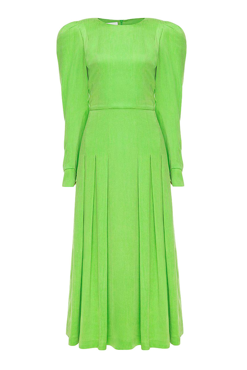 Shop Sara Tamimi Green Pleated Dress