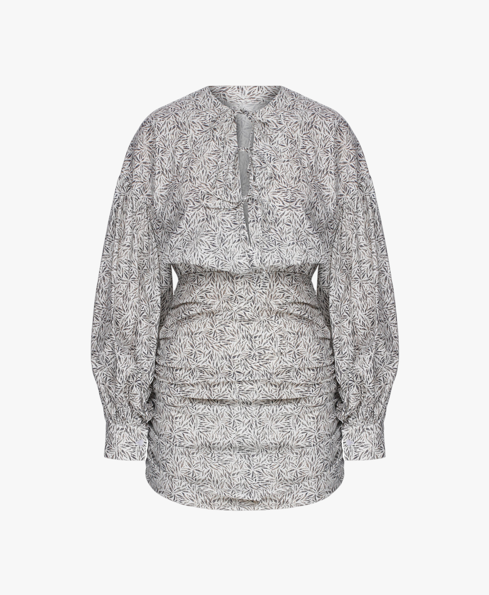 Carlotte Printed Poplin Mini Dress in White made by Nazli Ceren