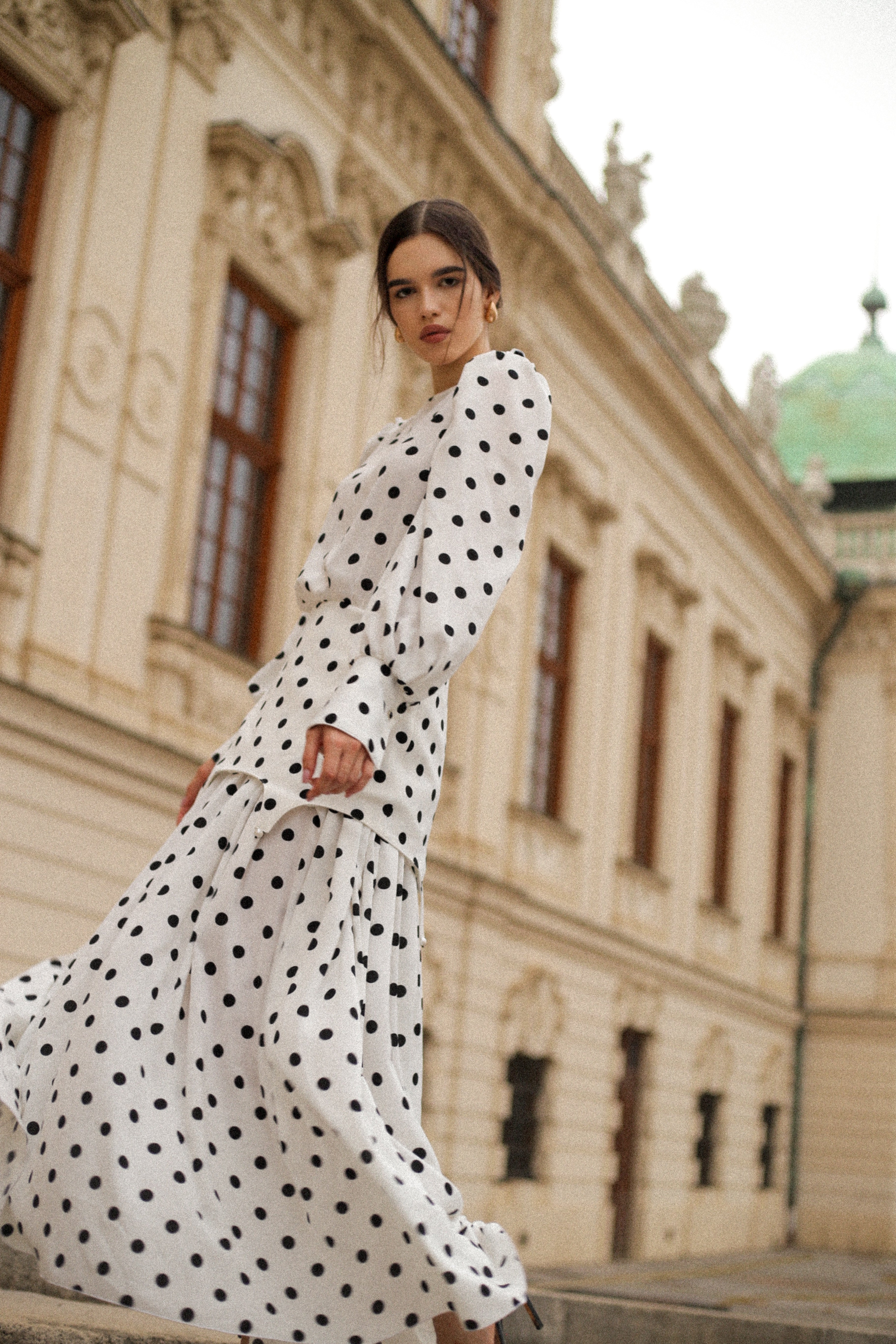 Shop Guranda Polka Dot Dress Maxi