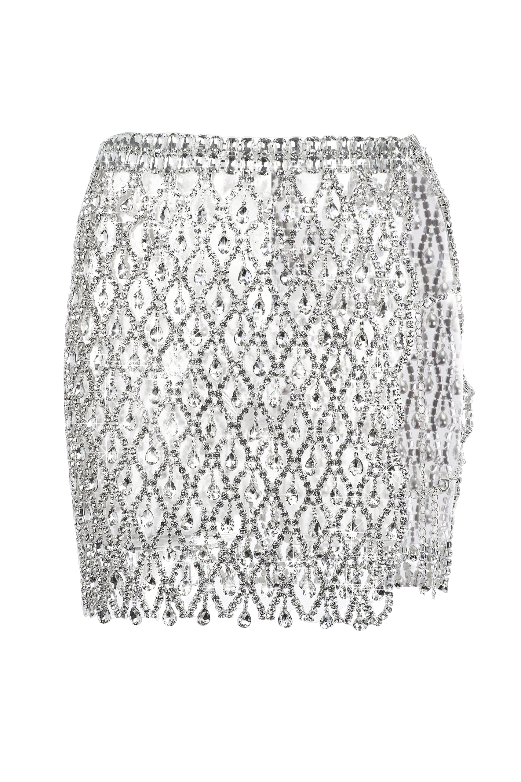 Santa Brands Crystal Skirt Silver In Gray