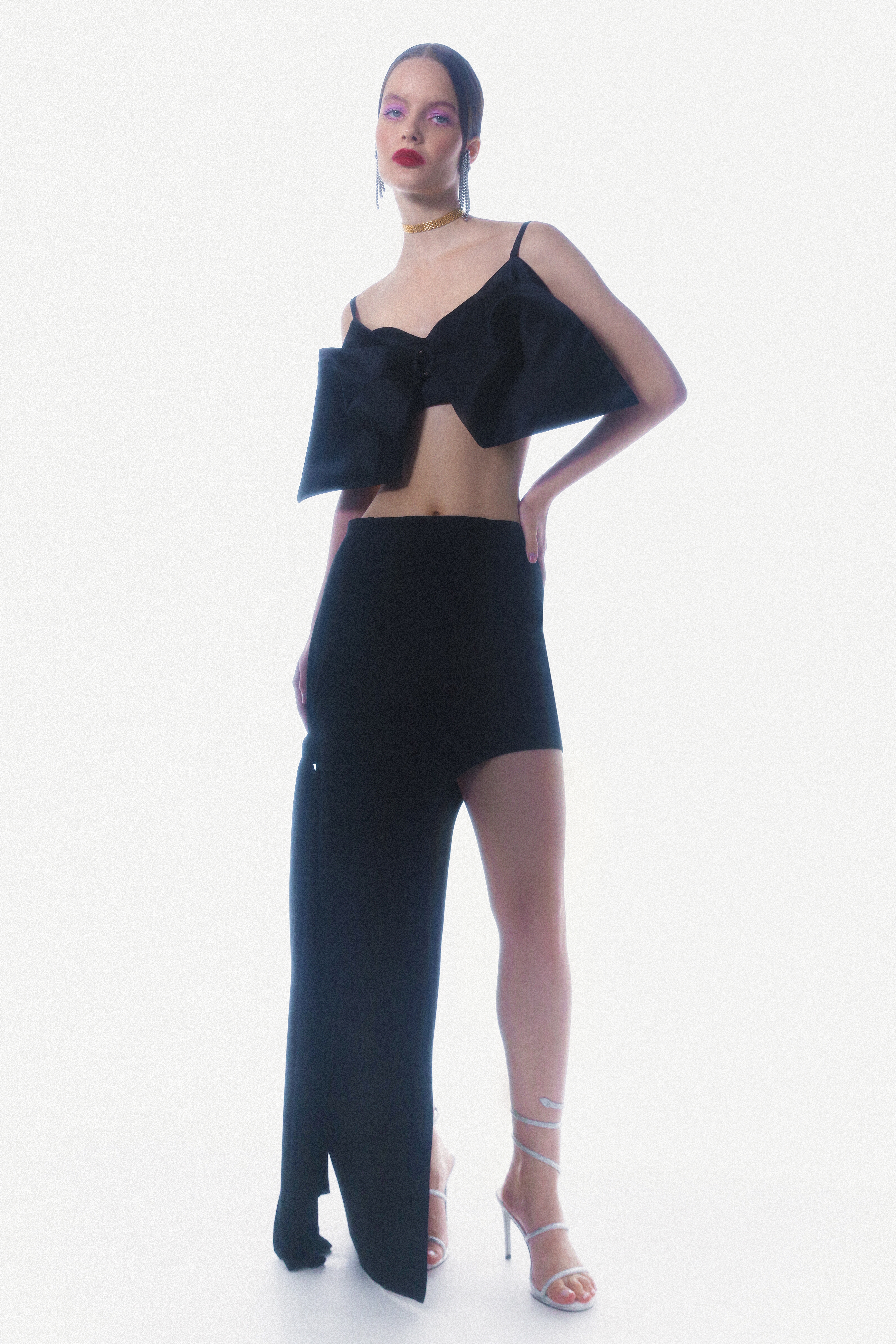 Shop Malva Florea Black Asymmetrical Skirt