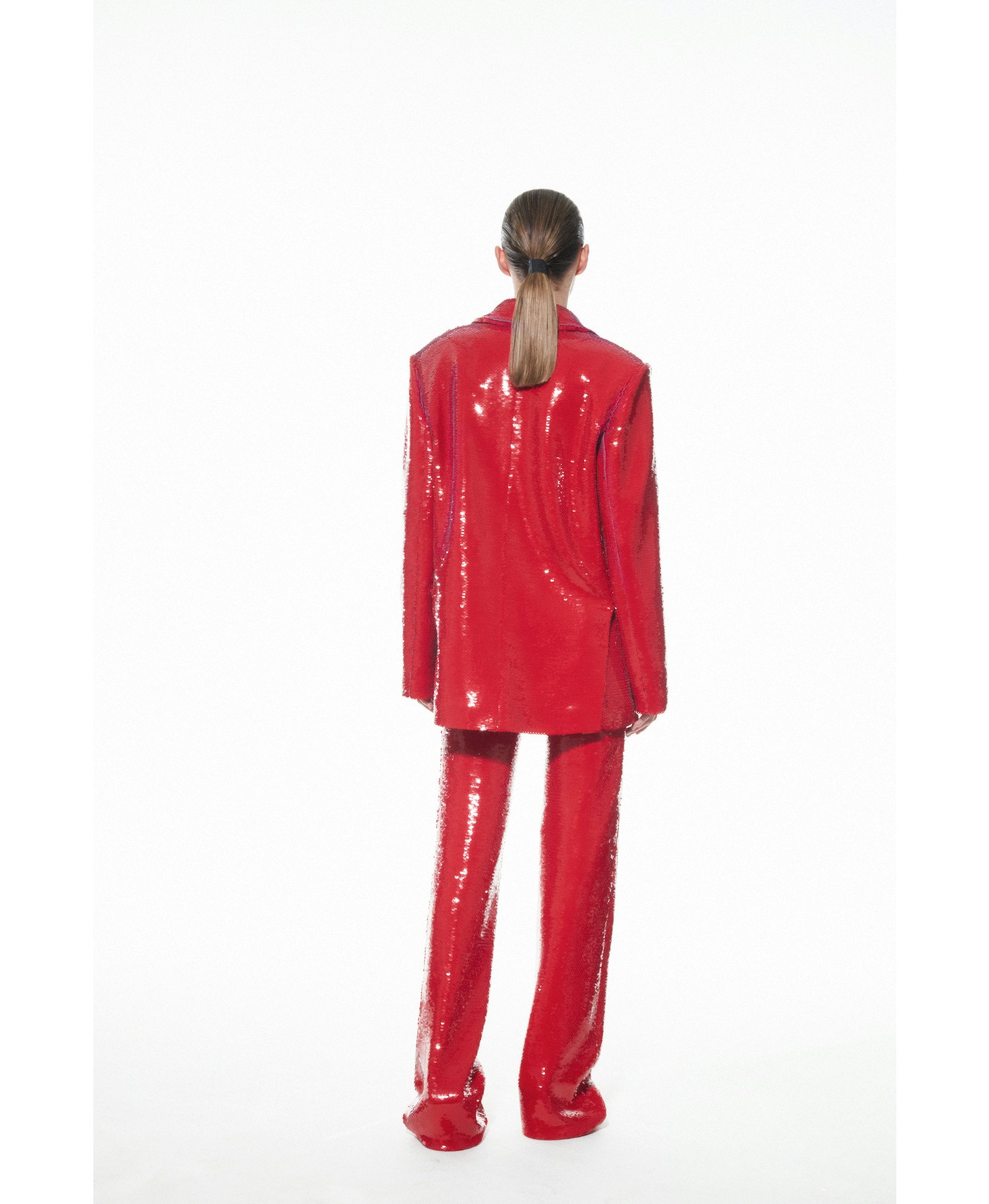 JADE SEQUIN BLAZER in Red made by NUÉ