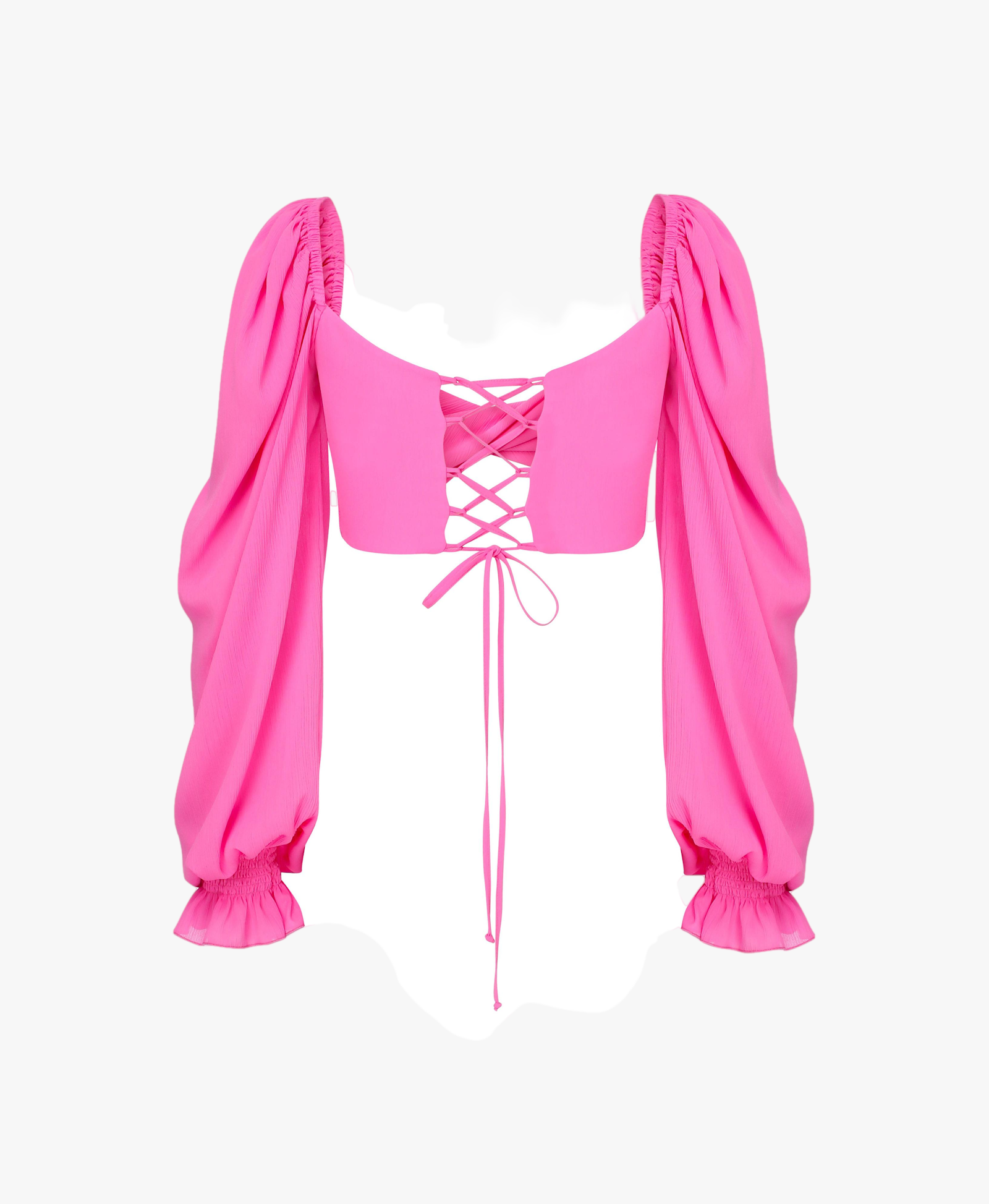 Lolly Tie Back Top in Hot Pink in Pink made by Nazli Ceren