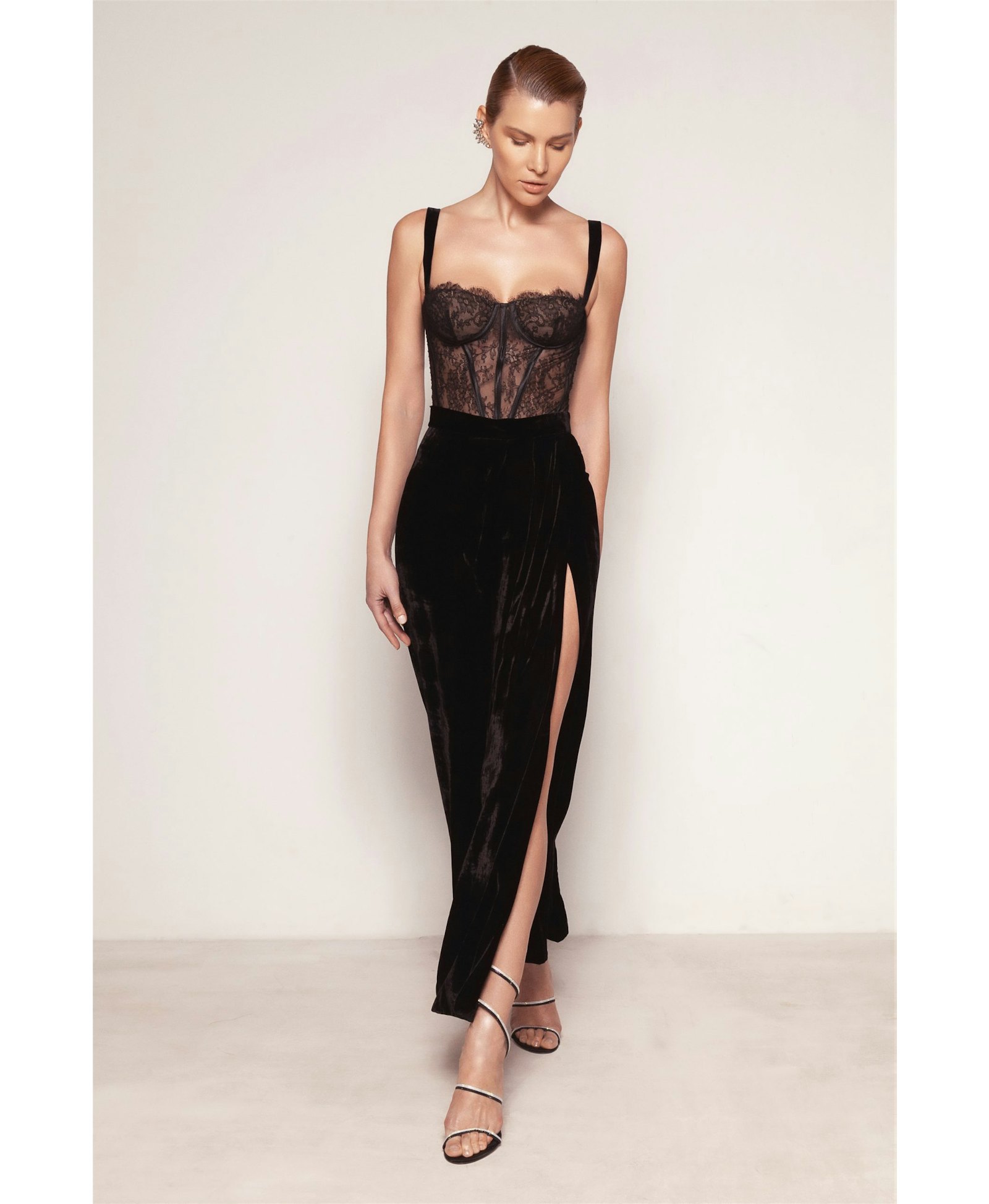 Silk Velvet Midi Skirt made by Aureliana