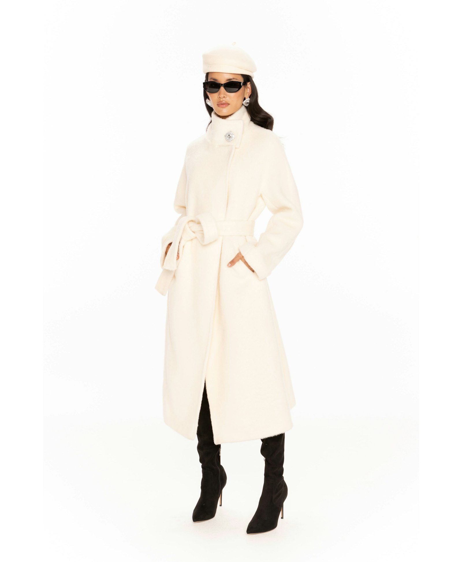 Audrey Long Coat (Off-white) made by Nana Jacqueline