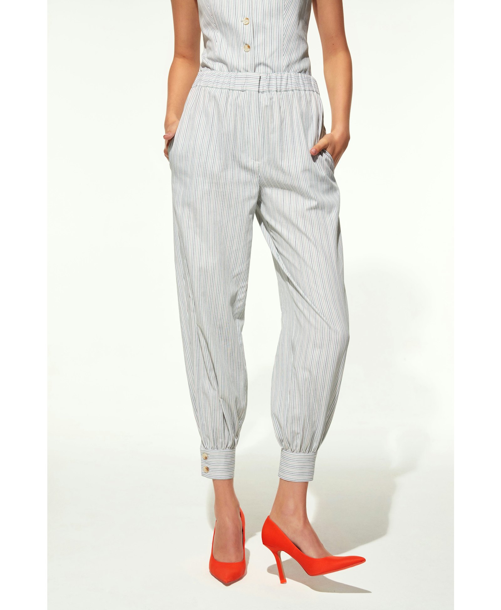 Maith Buttoned Cuffs Cotton Trousers made by Nazli Ceren