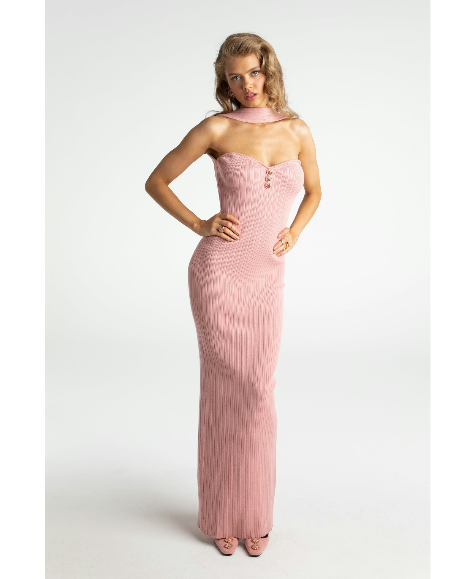 Estelle Knit Dress (Pink) in Pink made by Nana Jacqueline