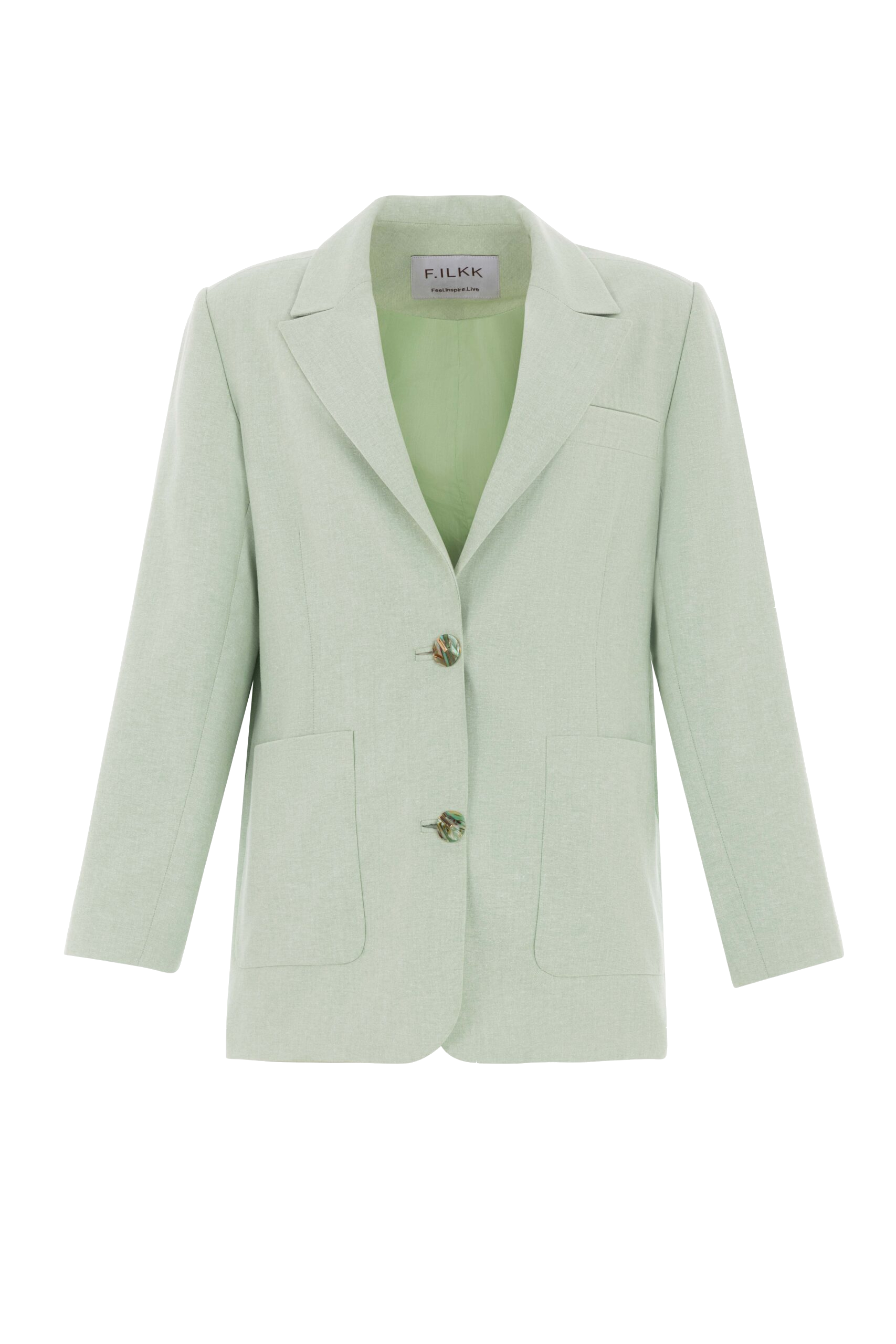 Shop F.ilkk Mint Green Oversize Jacket