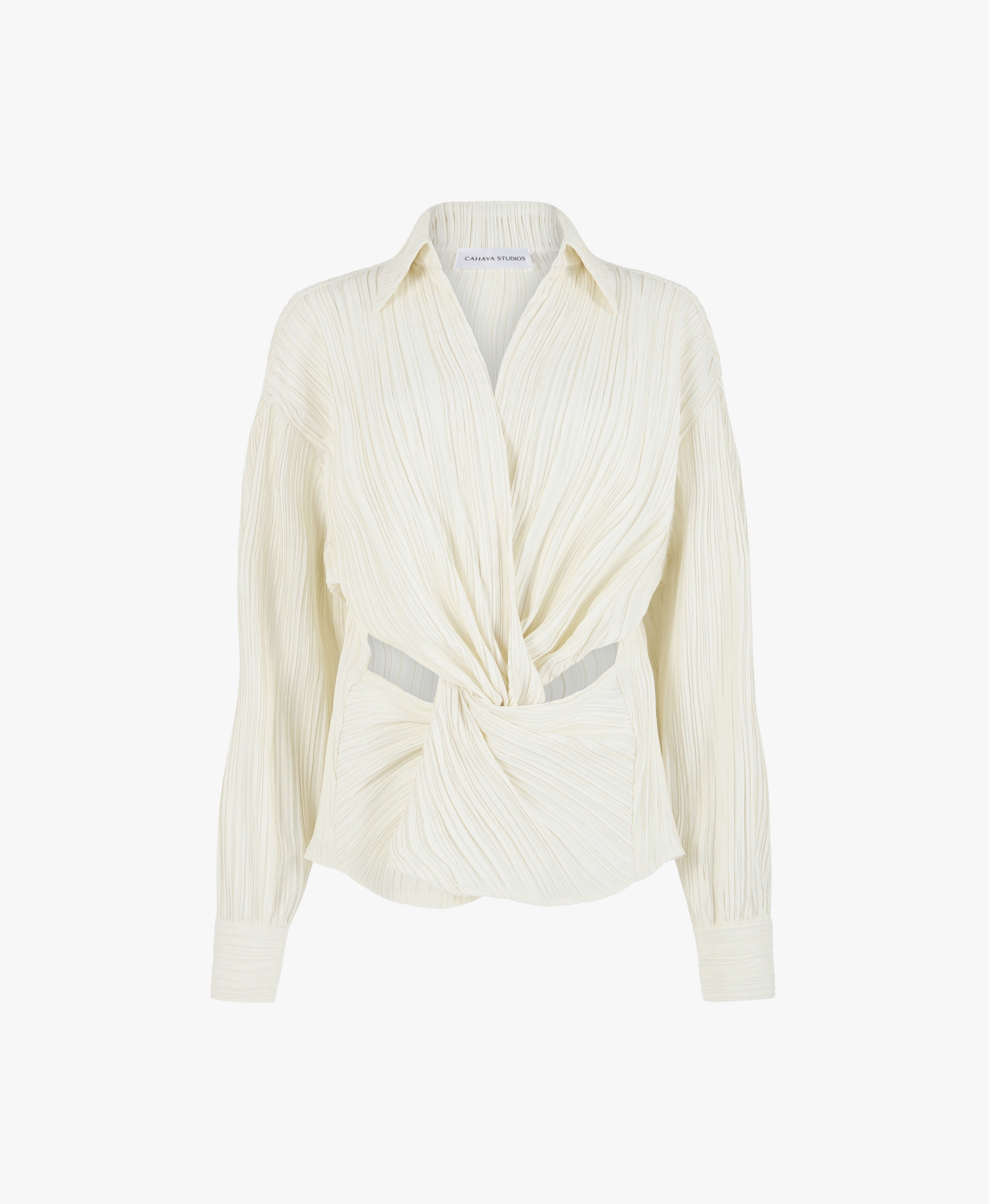 Tree Bark Cut Out Shirt - Ivory made by CAHAYA STUDIOS