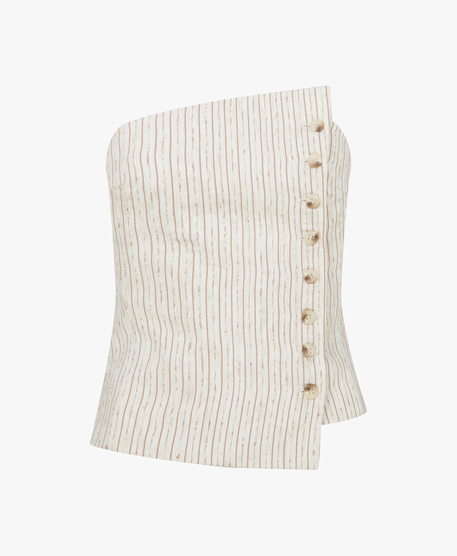 Odyle Striped Linen Bustier in Walnut made by Nazli Ceren