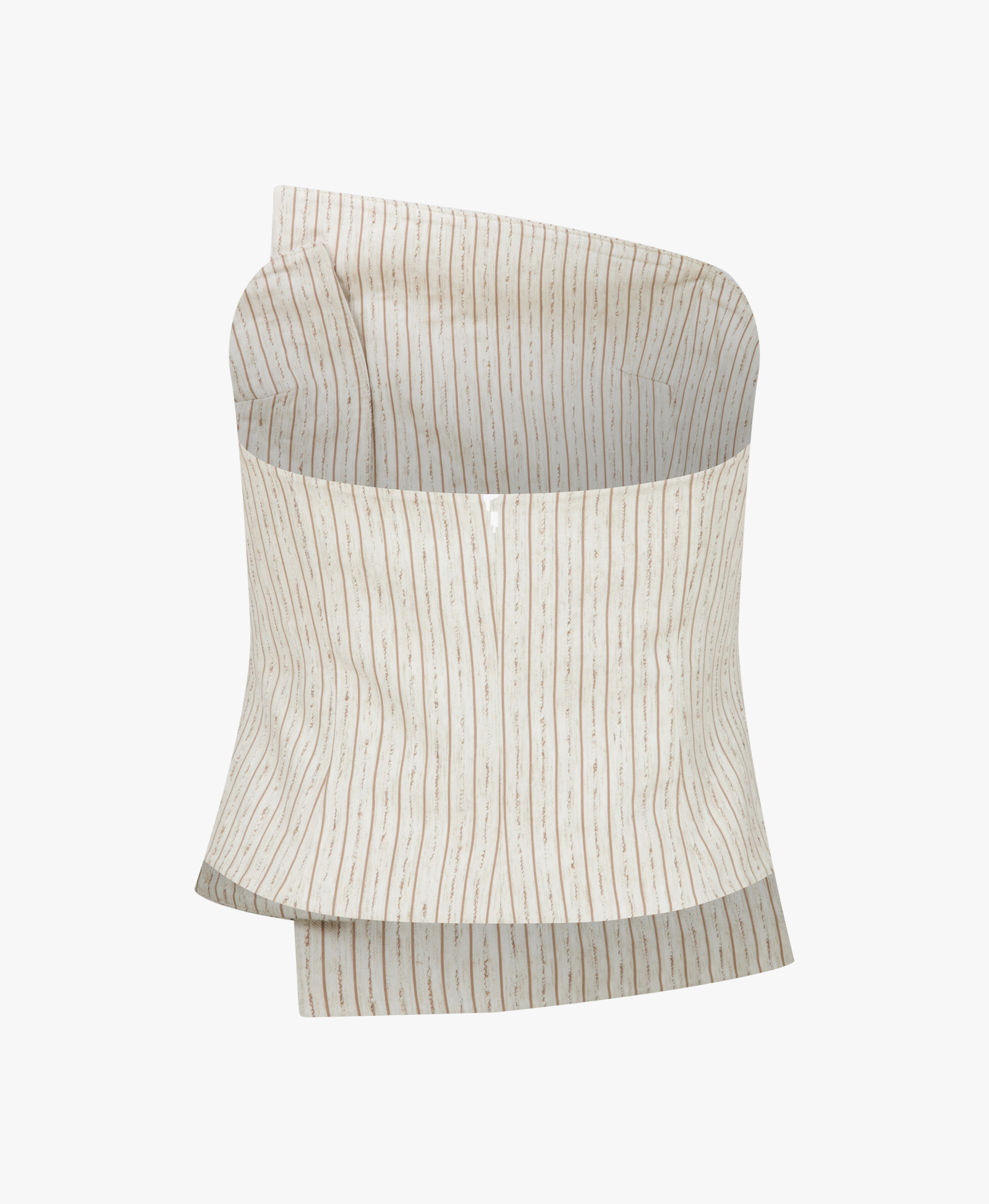 Odyle Striped Linen Bustier in Walnut made by Nazli Ceren