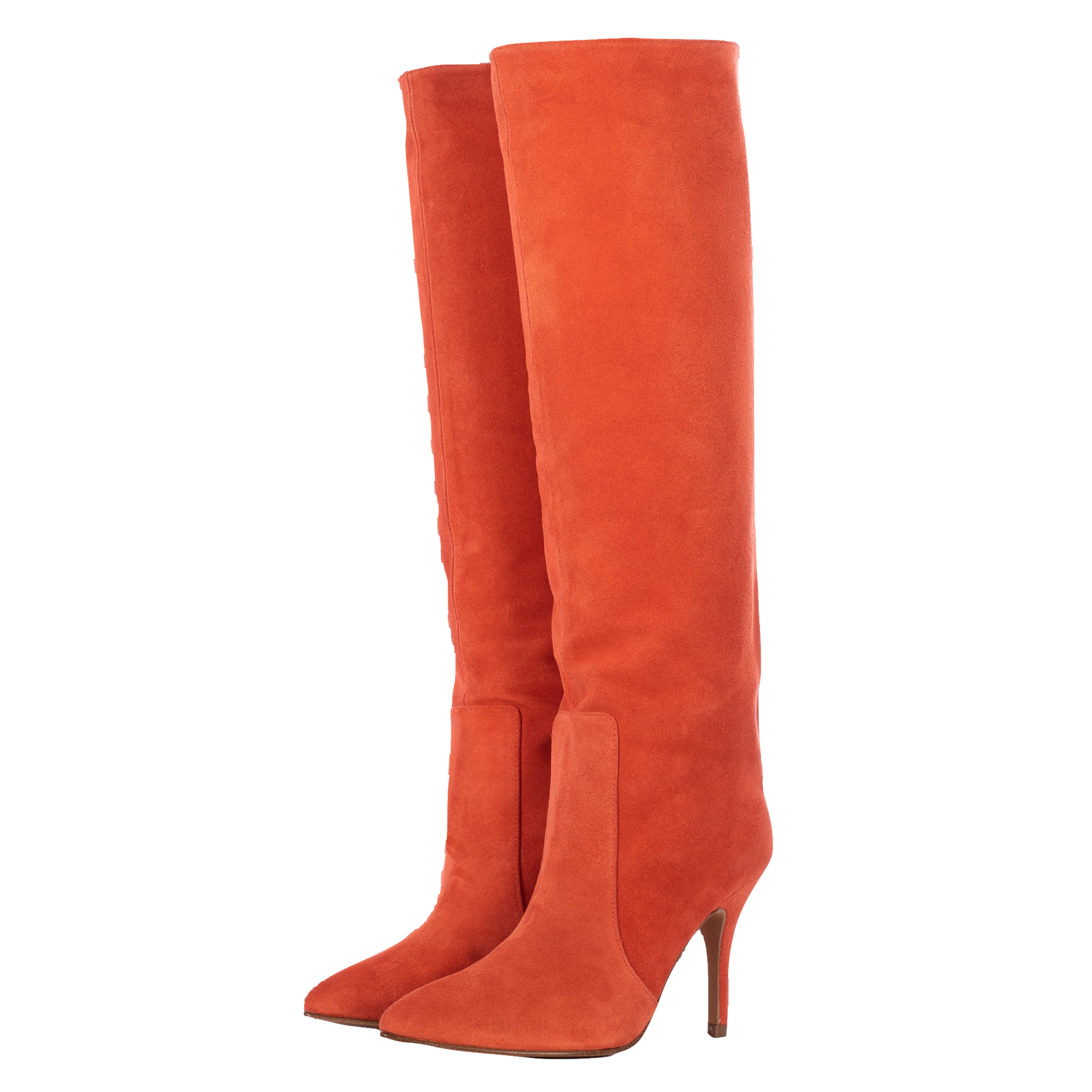 Toral Tropical Suede Knee-high Boots In Red