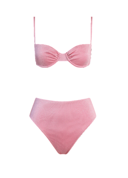 Hanne Bloch Bubblegum Glitter Balconette Bikini In Pink