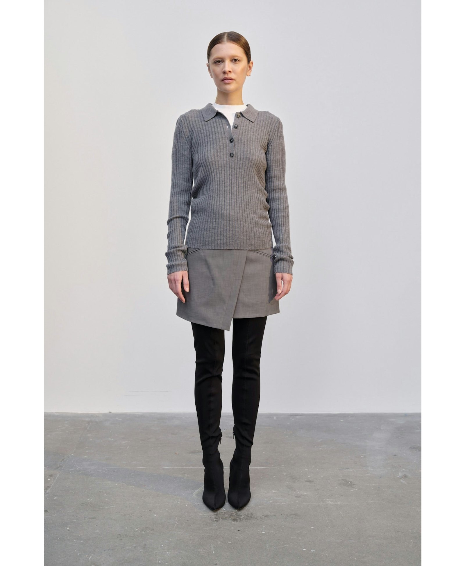 Cadee Blouse Merino Wool - Grey Melange made by HERSKIND