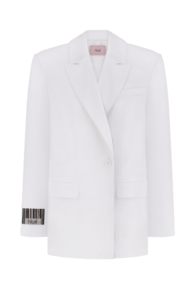 Nué Barcode Oversized Blazer In White