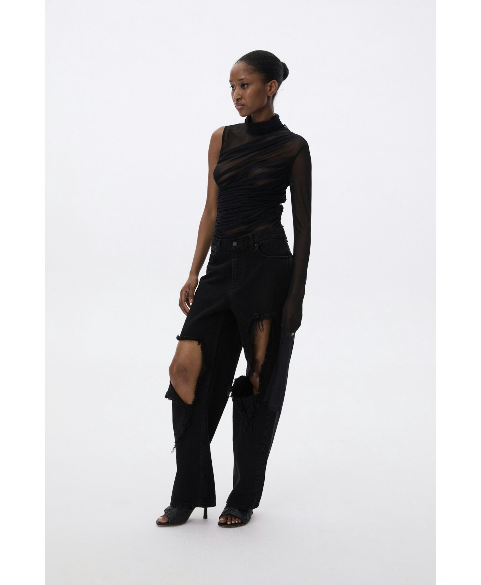 Denim Pants With Holes made by YAVORSKA