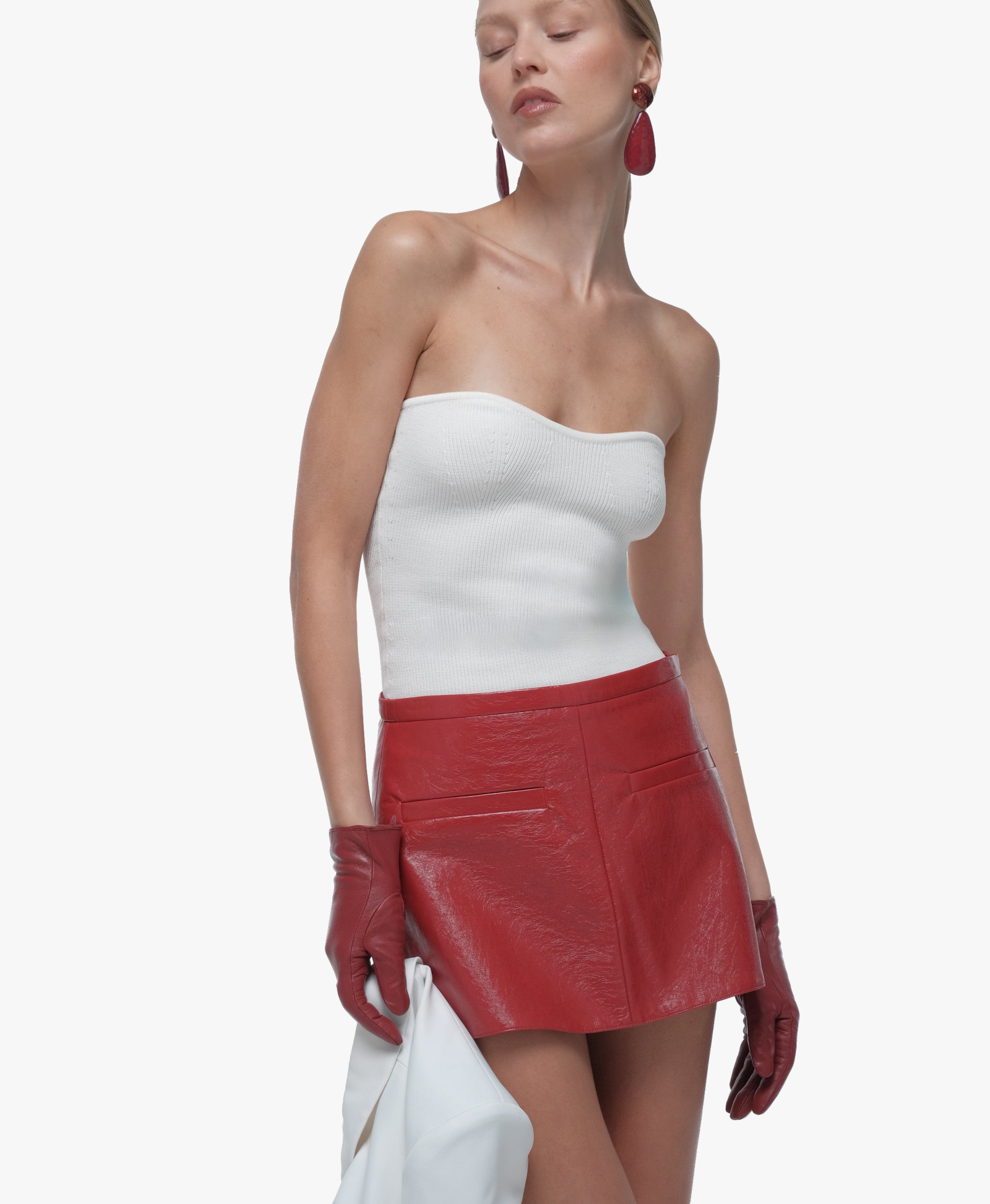 Knit tube top made by AFTERHOURS