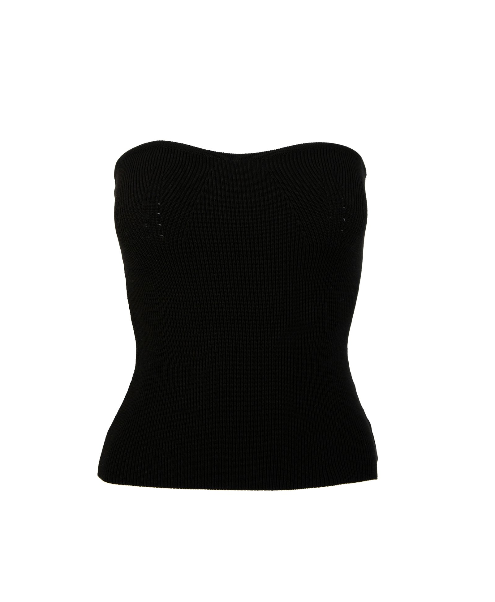 Knit tube top in Black made by AFTERHOURS