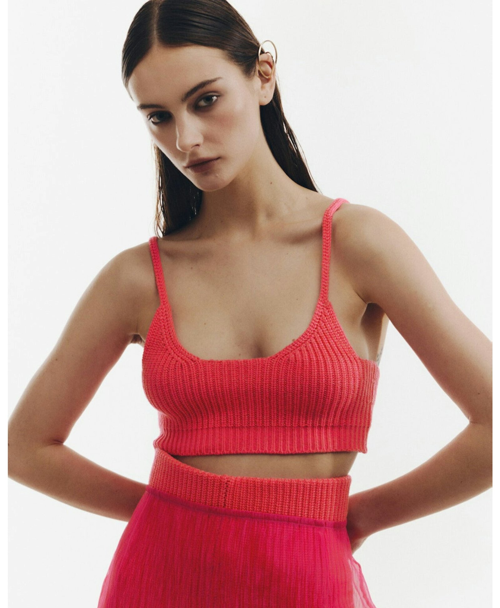 Brink pink top made by KNITEL