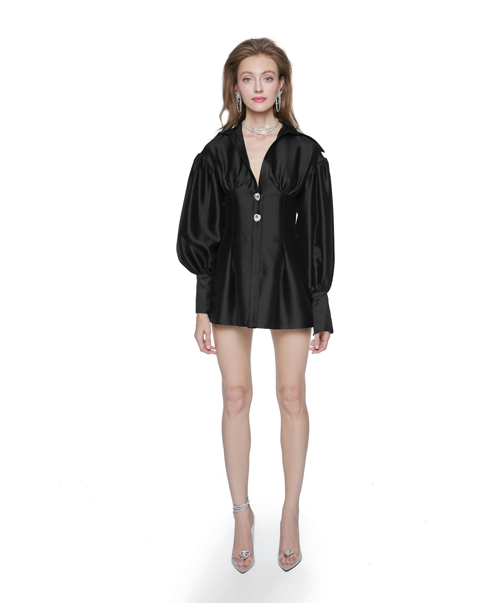 Black Palace Shirt Dress (Final Sale) in Black made by Nana Jacqueline