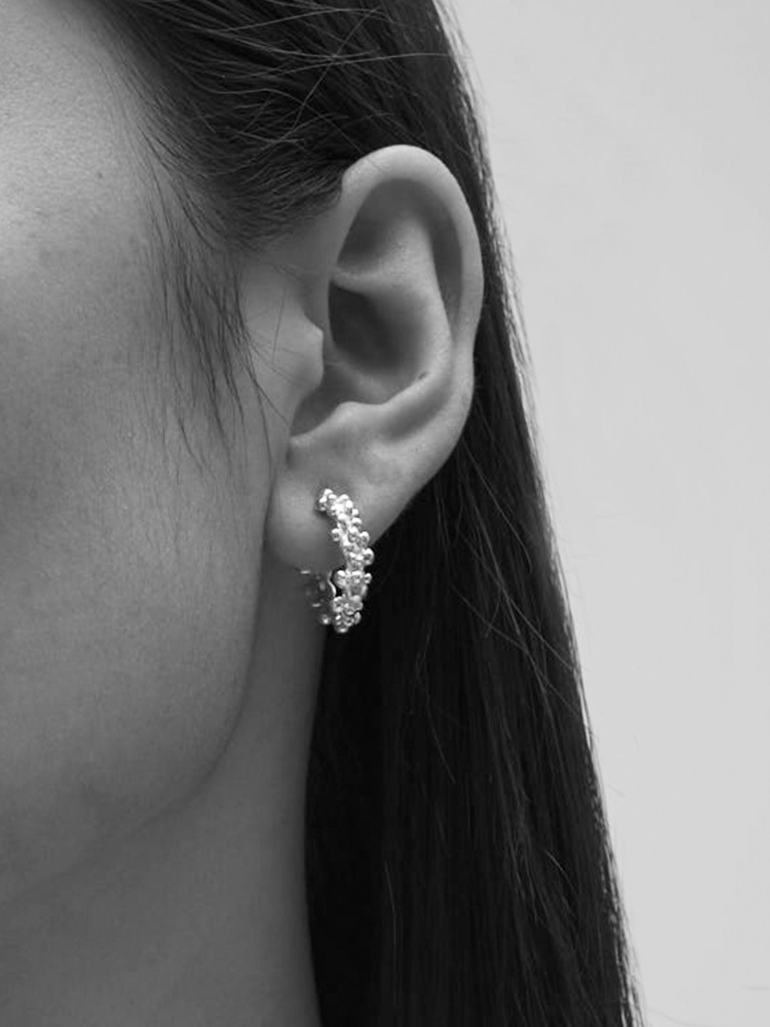 Shop Eva Remenyi Céleste Deux Small Hoop Earrings Silver