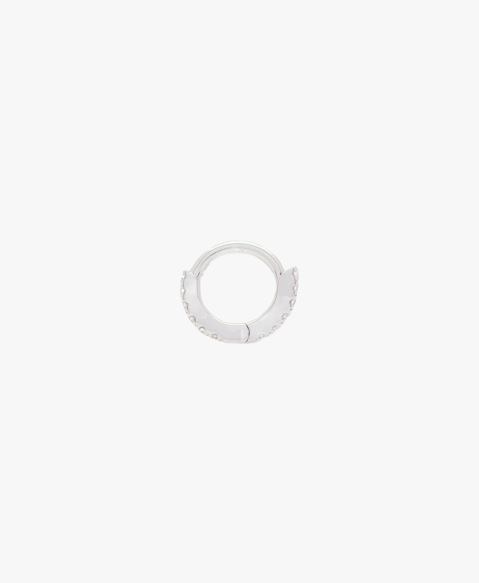 HUGGIE WHITE DIAMOND & WHITE GOLD - 7mm made by ENNUI